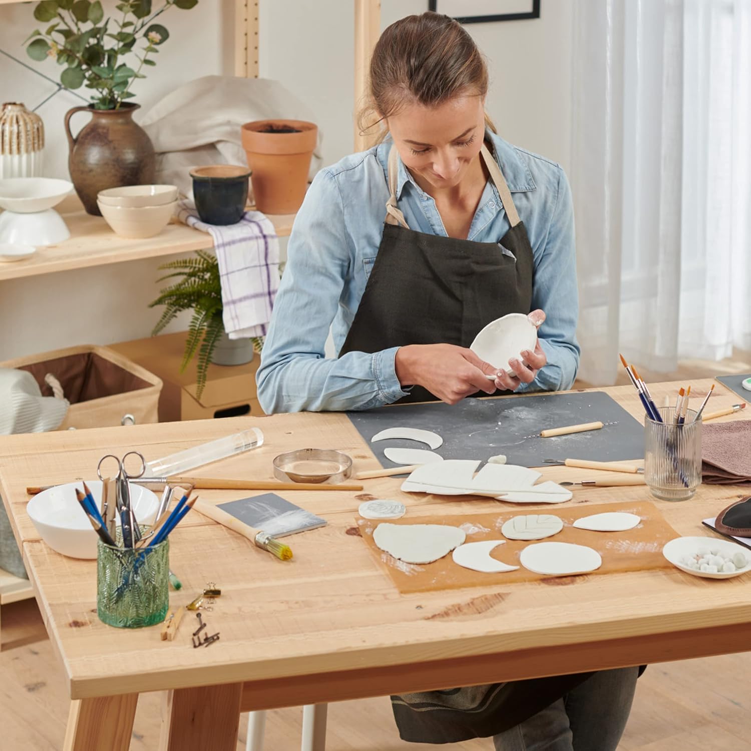 STAEDTLER FIMO Air Basic Air-Drying Modelling Clay - 1 kg White, No-Bake Craft Clay for Kids & Adults