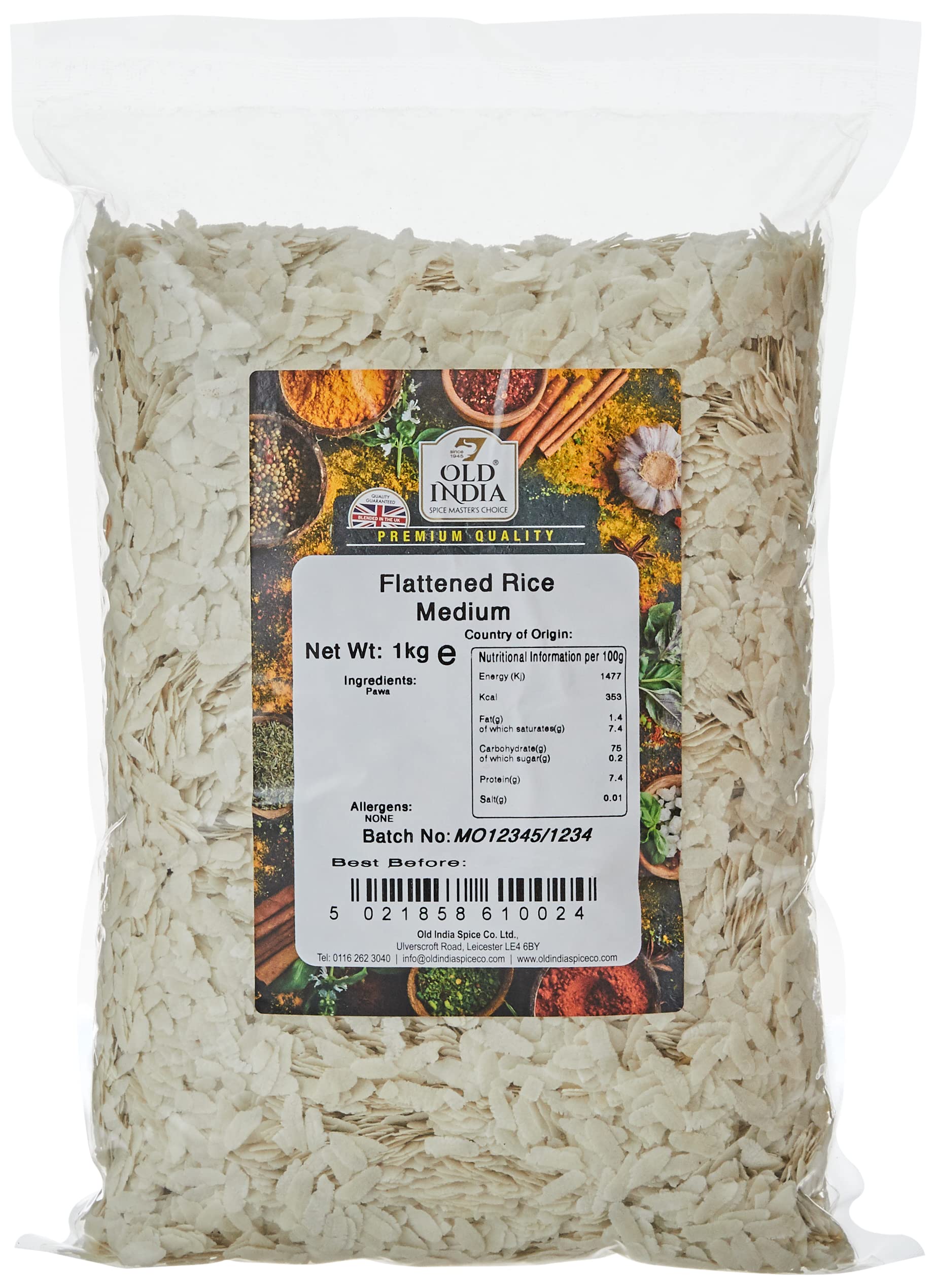 Old India Flattened Rice Medium 1kg