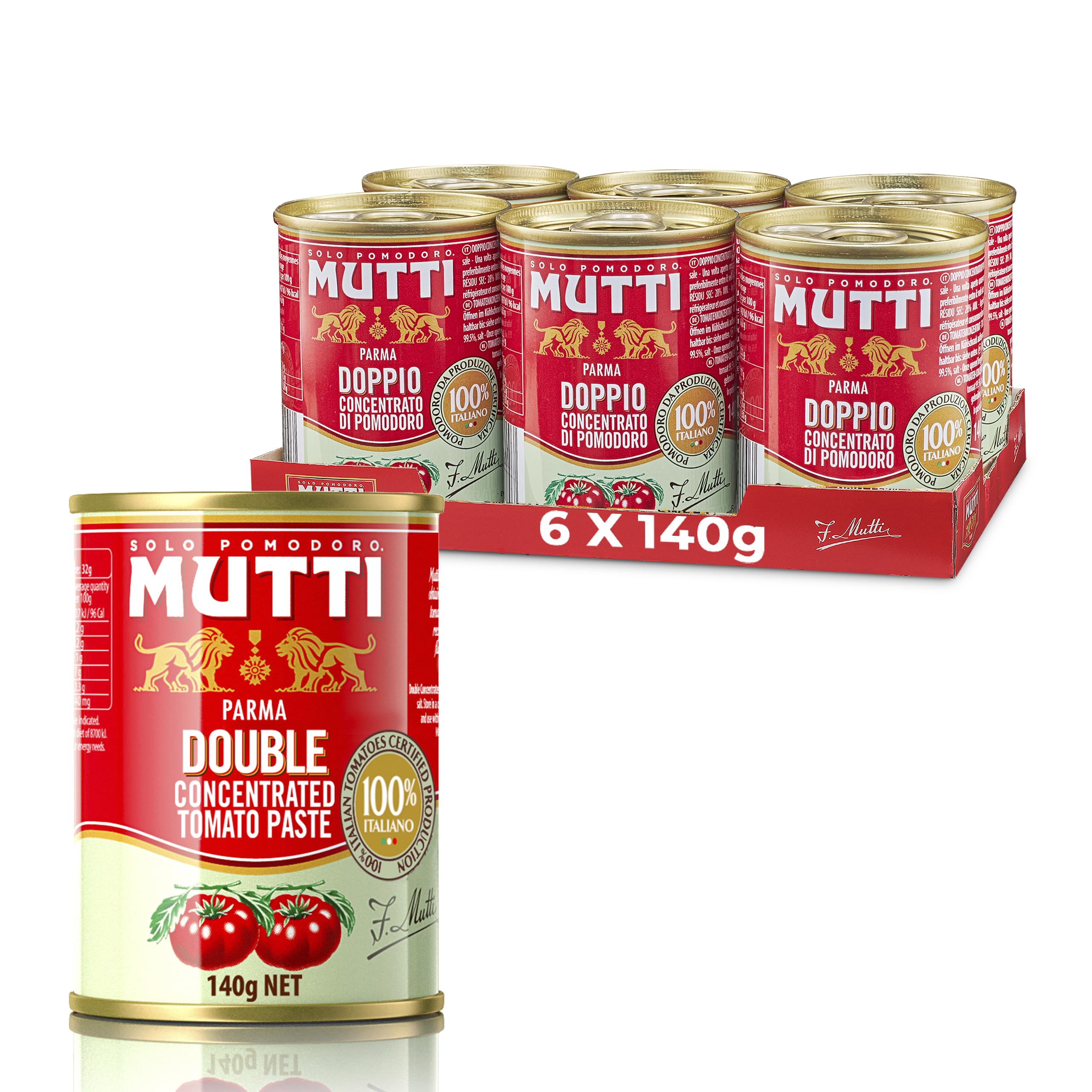 Mutti Double Concentrate Tomato Puree 6 x 140g