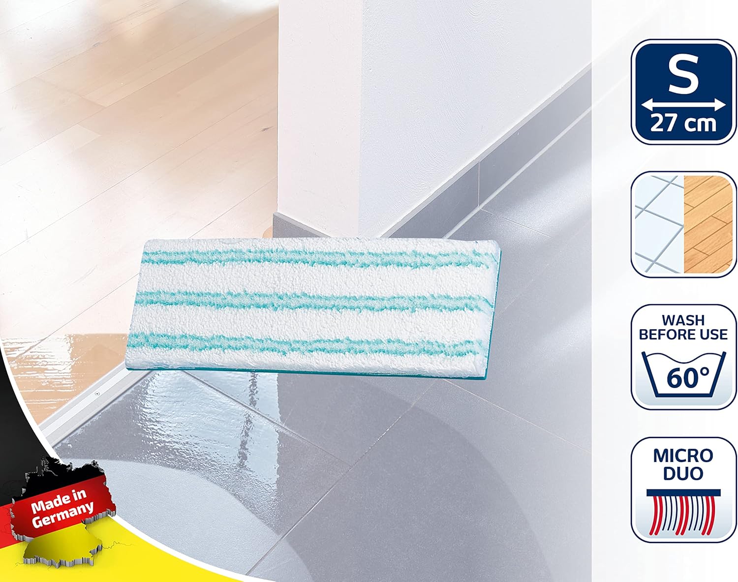 Leifheit - Wiping Pad Picobello S Micro Duo Replacement Mop Head 4