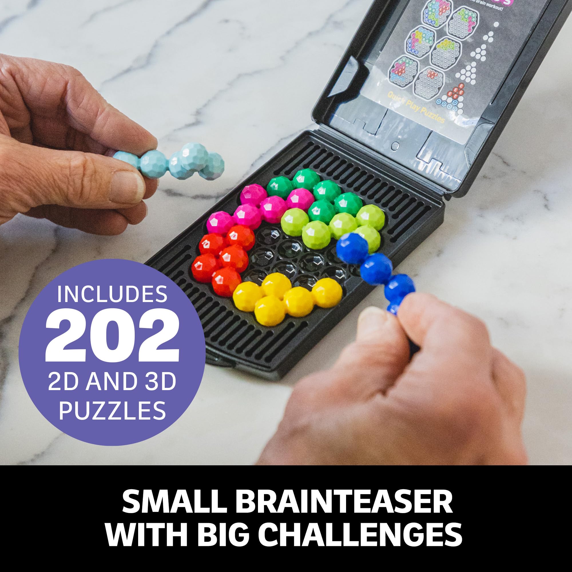 Educational Insights Kanoodle Genius 202 3D Puzzle Game for Ages 8-12 | Solo Play | Portable