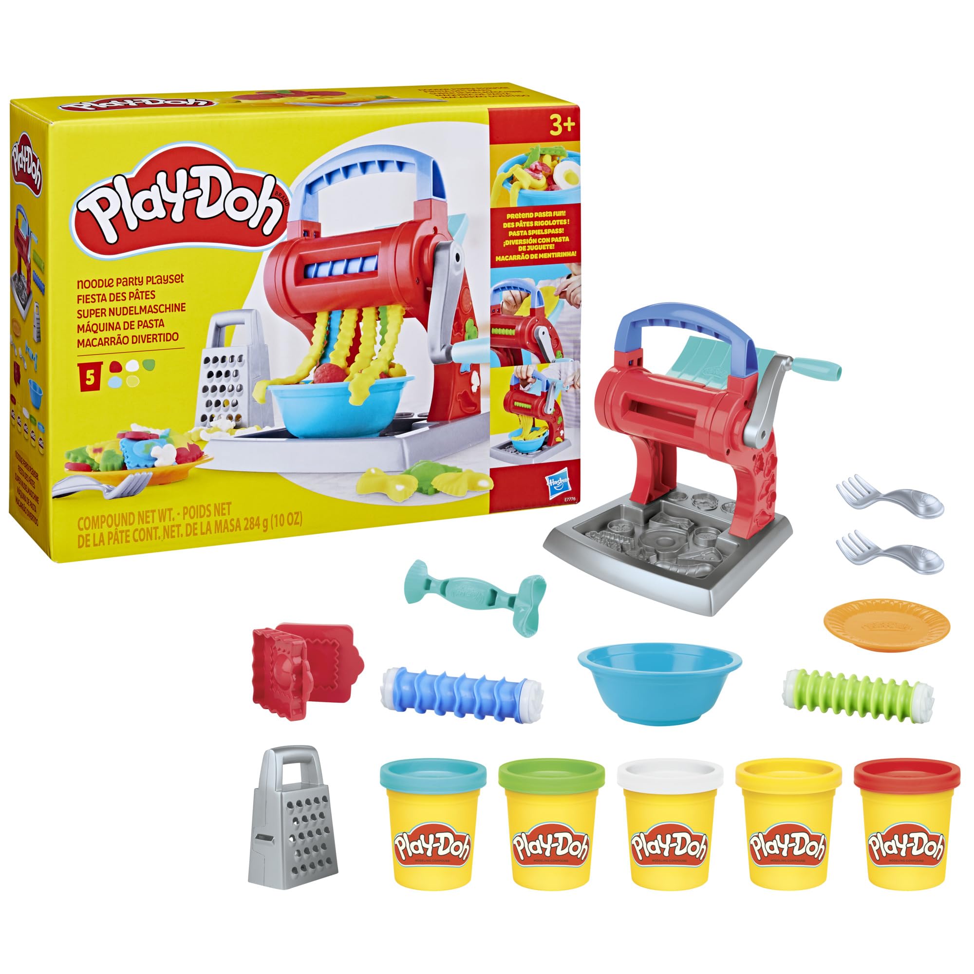 Play-Doh Kitchen Creations Noodle Party Playset - Pretend Pasta Maker for Kids 3 Years and Up 10