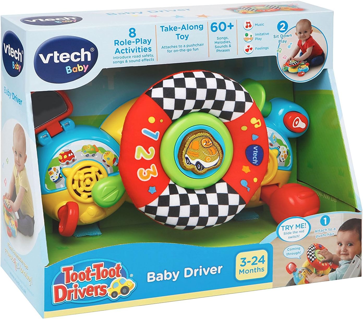 VTech Toot Toot Drivers Baby Driver - Interactive Pushchair Toy with Lights, Sounds & Role-Play for 3-24 Months