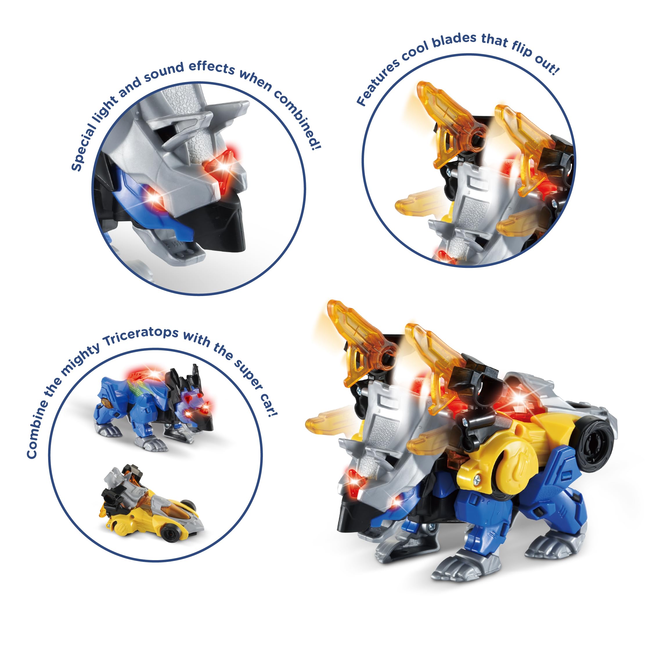 VTech Switch & Go Dinos Thorn The Triceratops Action Figure - 2-in-1 Dino & Car Transforming Toy 5