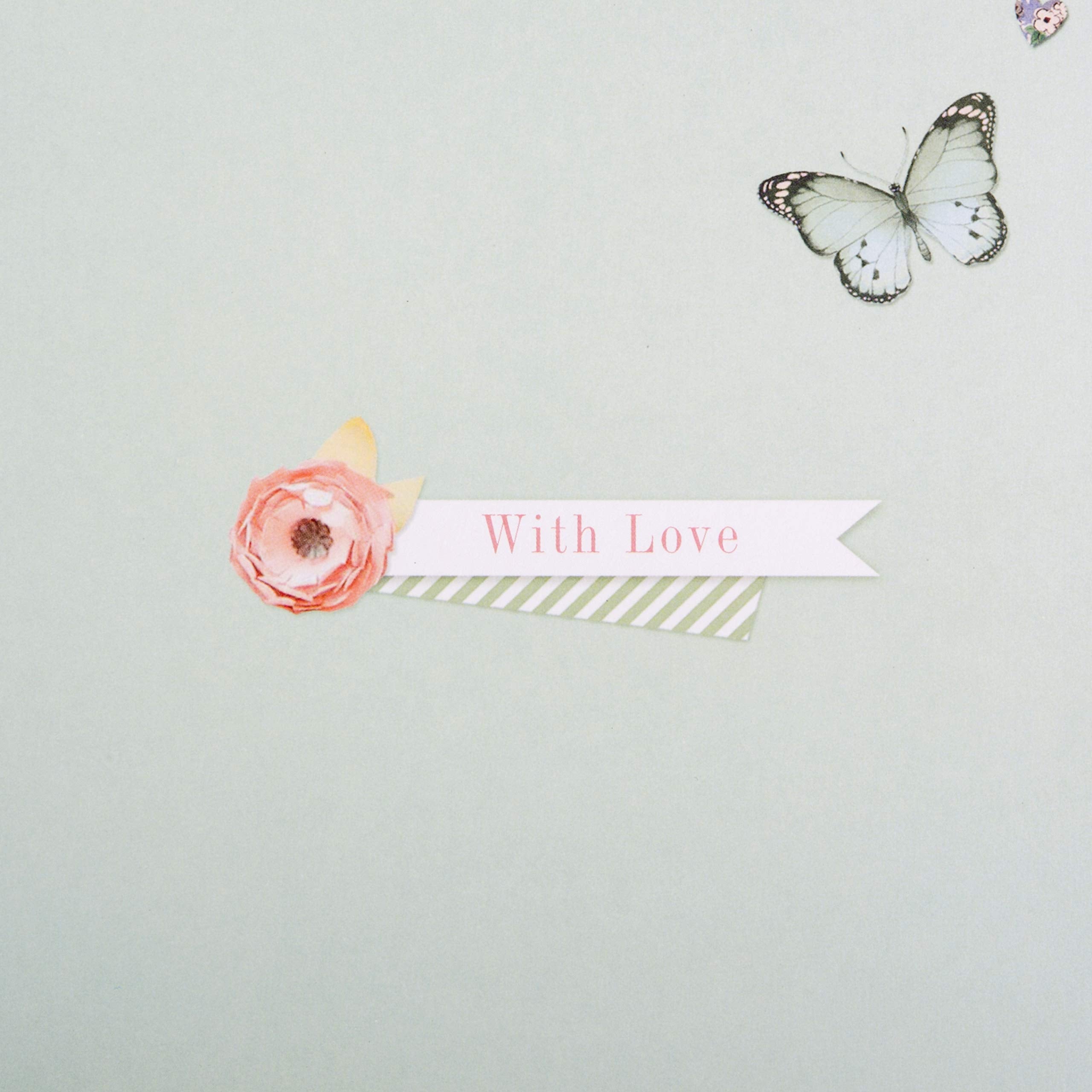Hallmark Birthday Greeting Card - Butterfly & Floral Design | Embossed & Purple Foil | 16cm Square 5