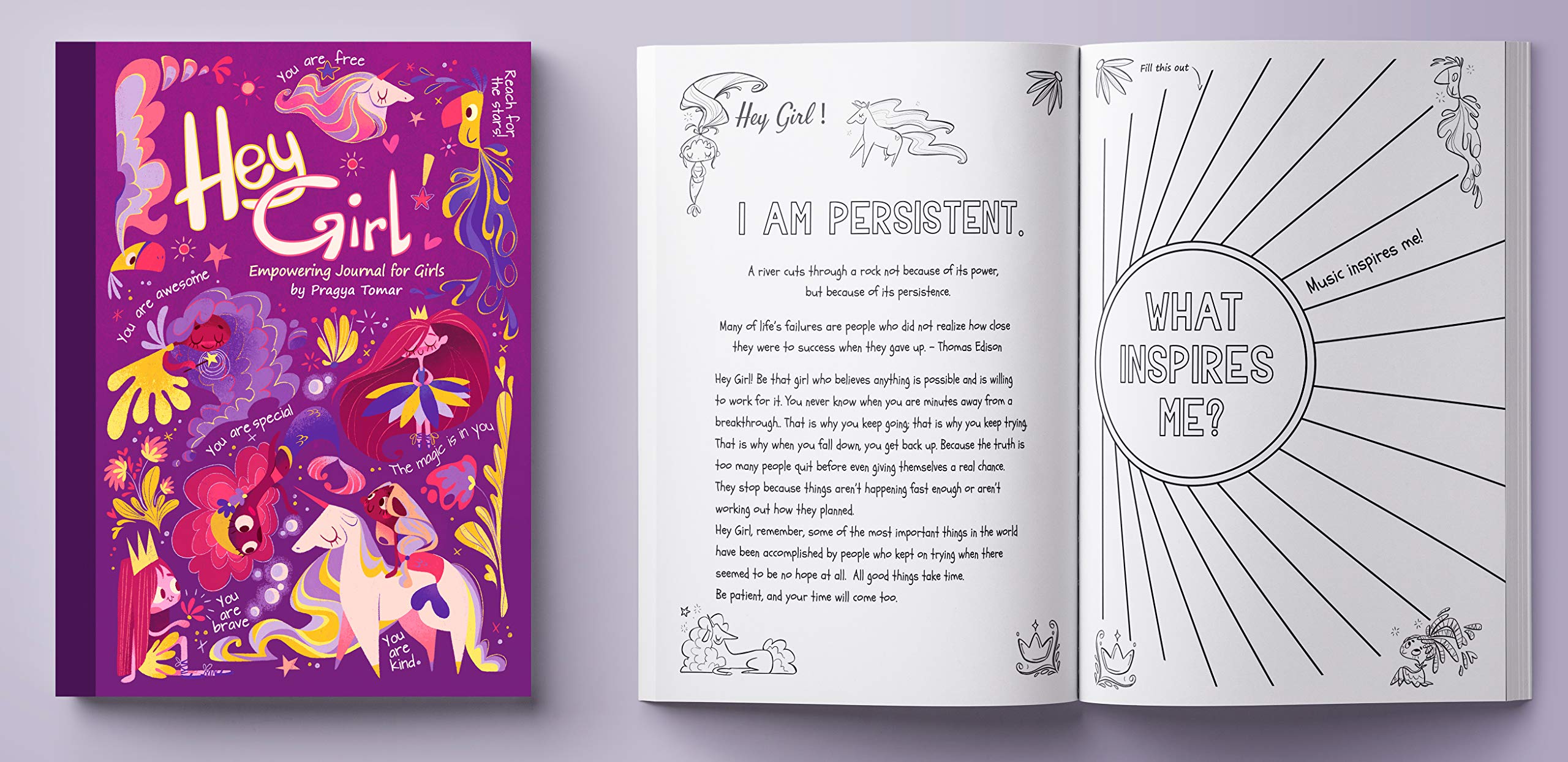 Hey Girl! Empowering Journal for Girls by Pragya Tomar | Gratitude & Mindfulness Paperback