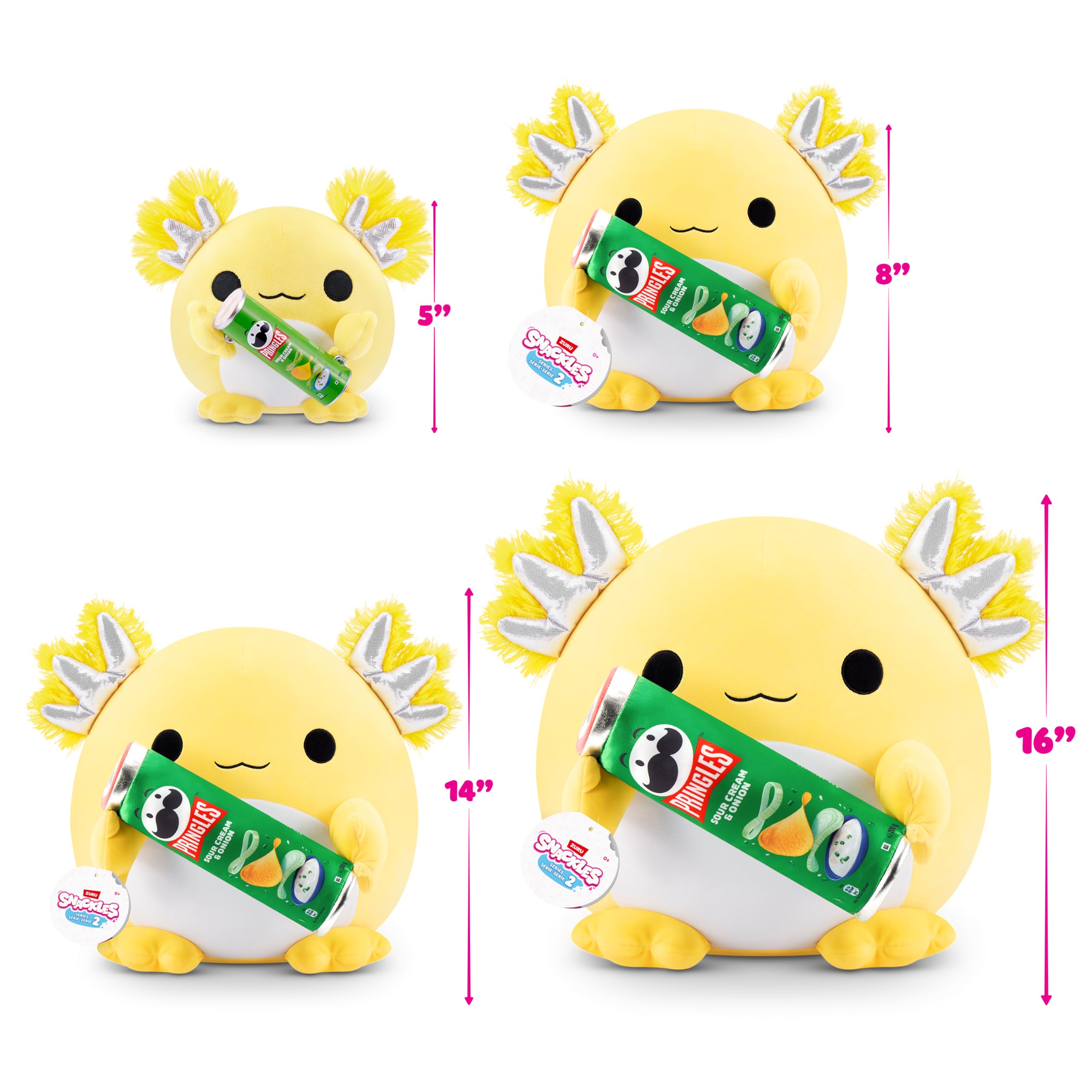 Snackles Series 2 Wave 2 Axolotl - 35 cm Super Soft Plush with Pringles Sour Cream & Onion Snack Accessory 5
