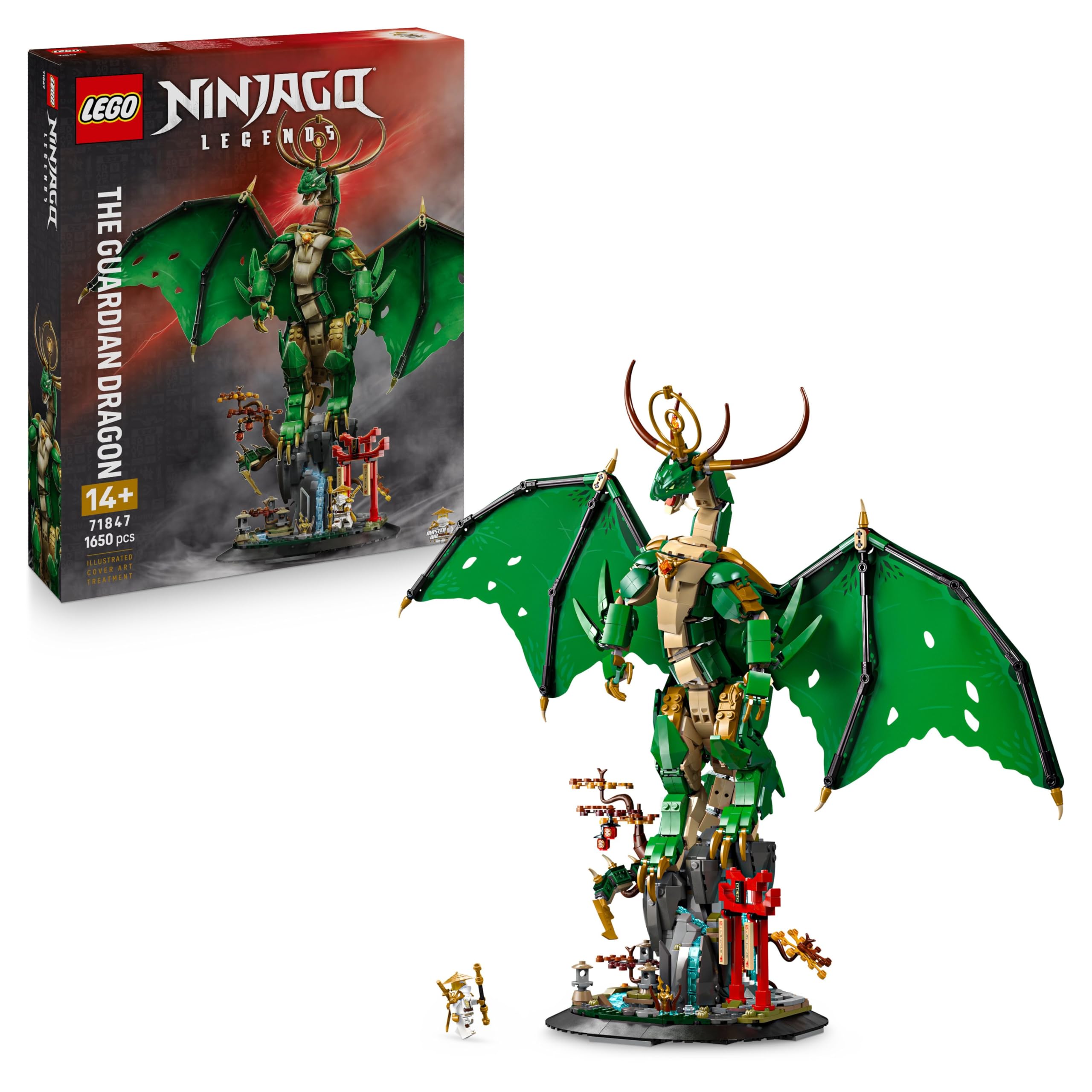 LEGO NINJAGO The Guardian Dragon 71847 Building Set | Ages 14+ | Includes Master Wu Minifigure 1