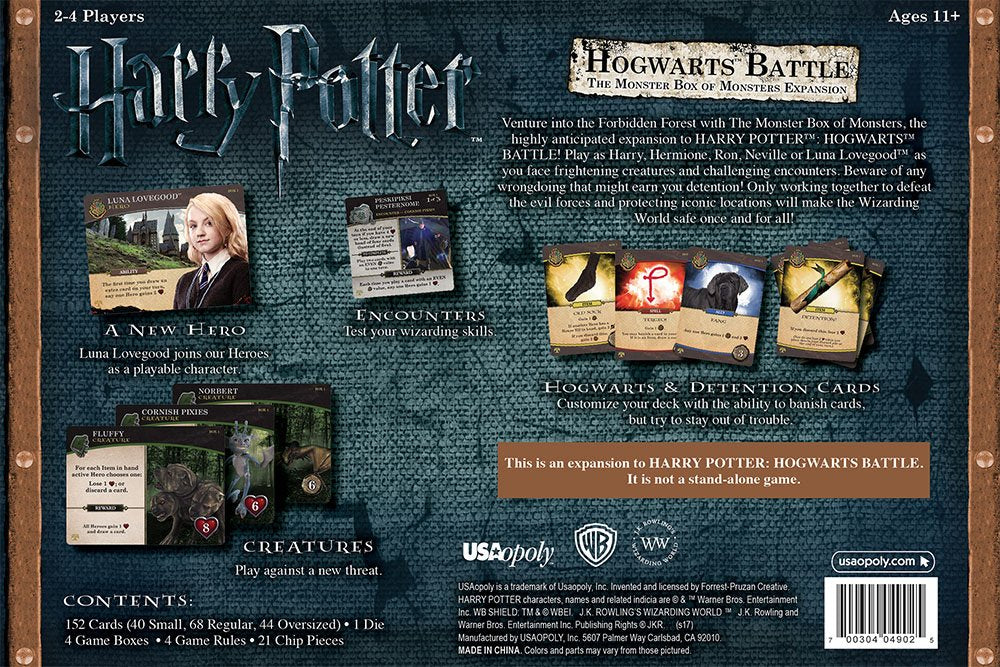 USAopoly Harry Potter: Hogwarts Battle Box of Monsters Erweiterungsbrettspiel 7