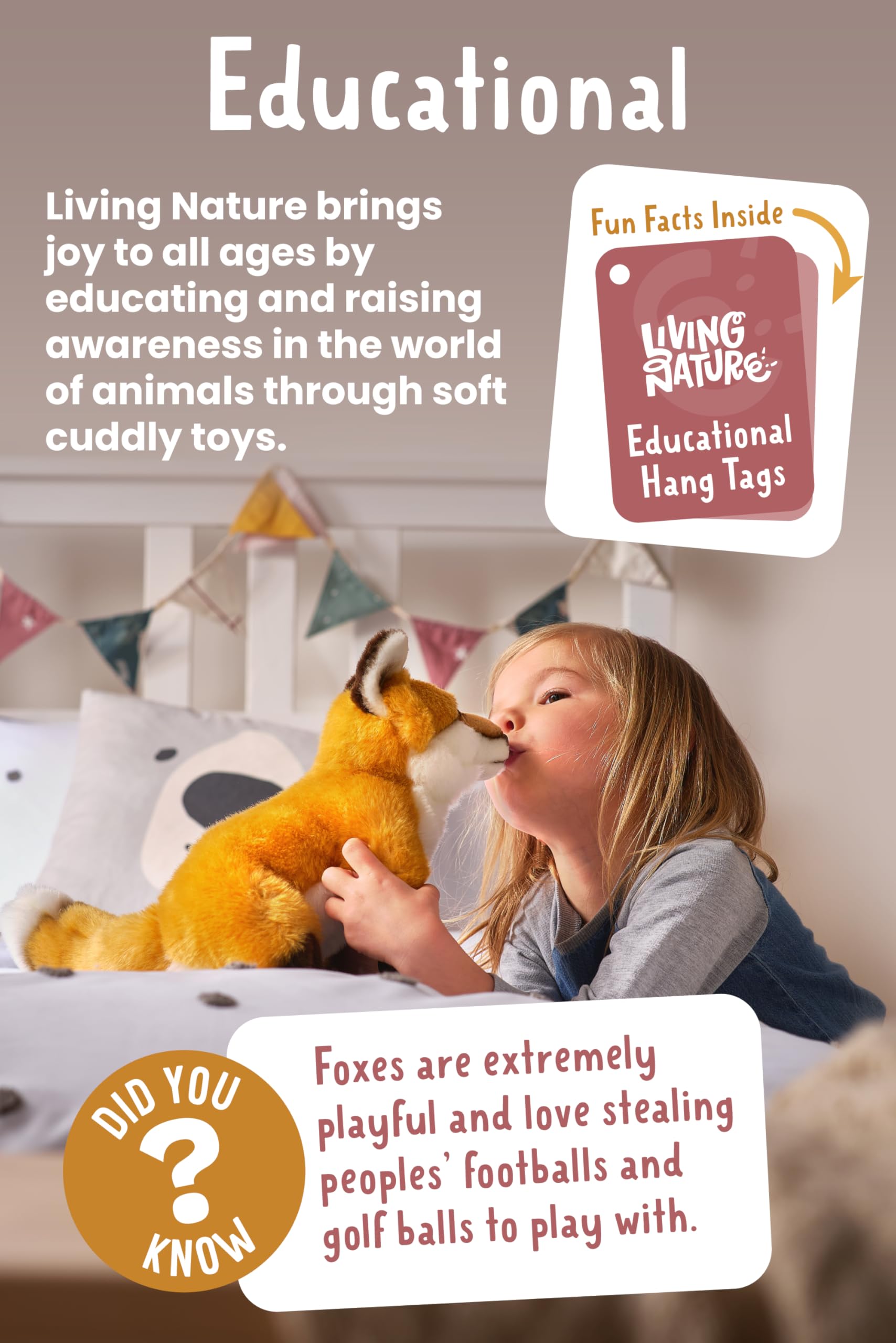 Living Nature Grey Dutch Lop Eared Rabbit Plush Toy - 26cm Fluffy Stuffed Animal for Kids & Collectors 7