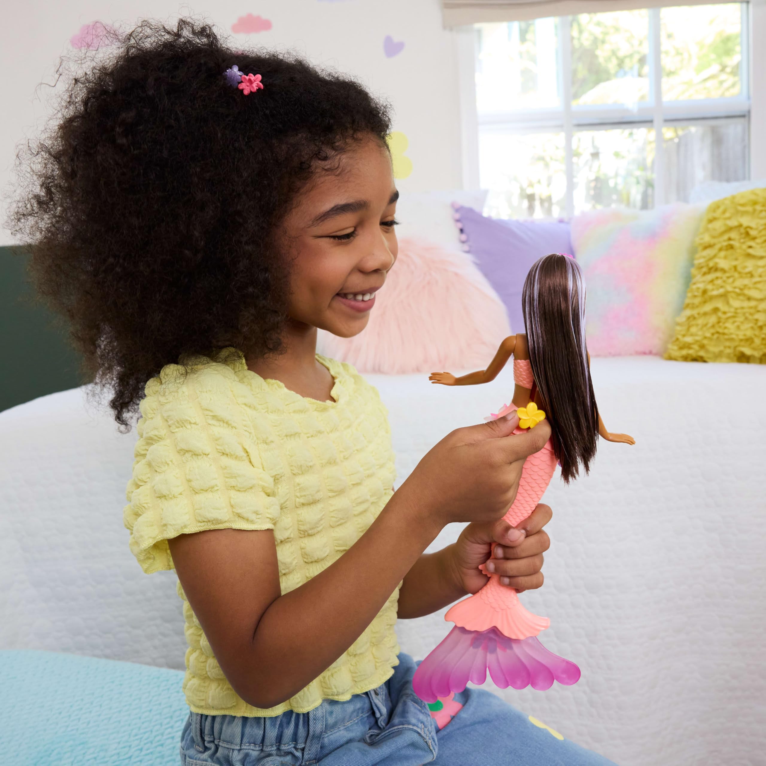 Barbie Mermaid Magic Blooming Flowers Doll - Interactive Flower Bloom Feature, Ages 3+ 5