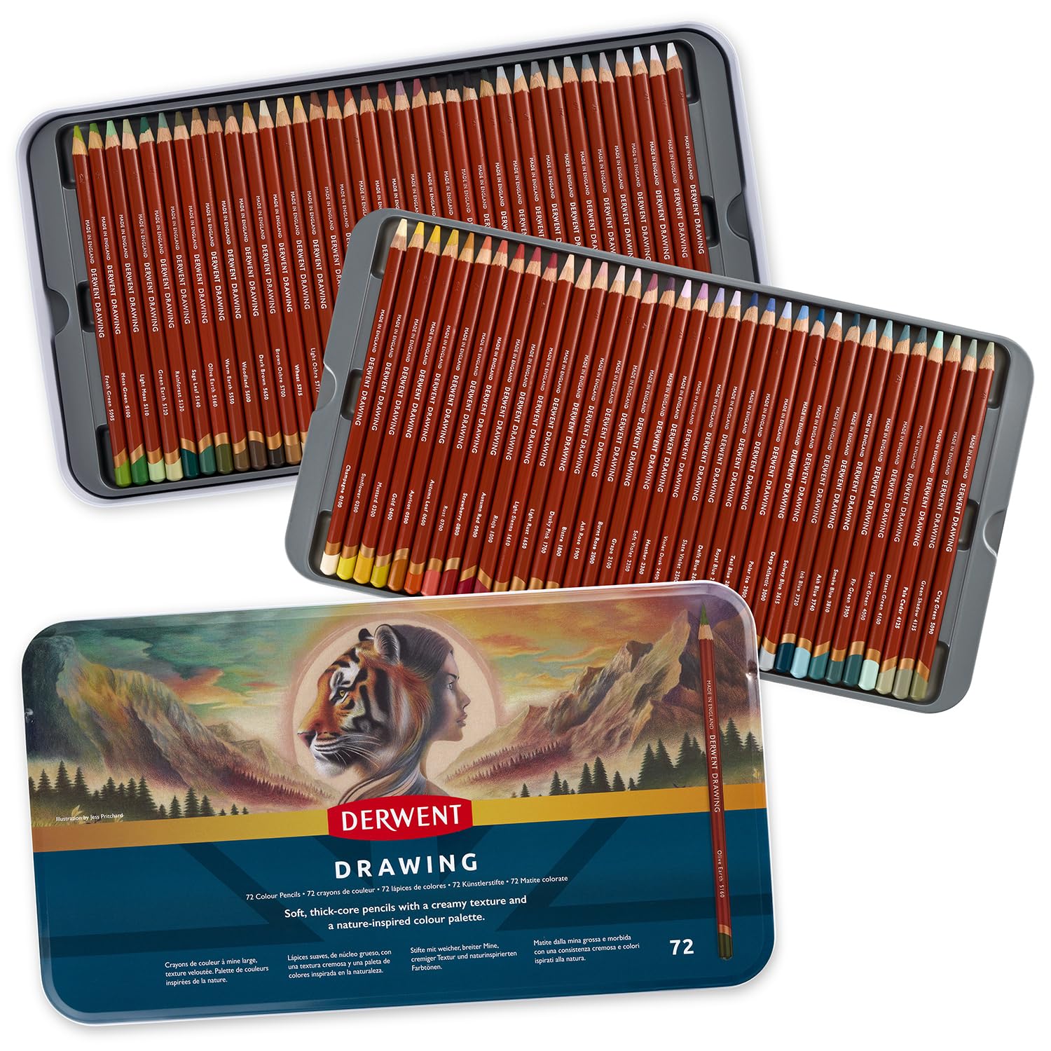 Derwent Drawing Pencils - Set of 72 Earthy Tones | 5mm Round Core | Blendable 1
