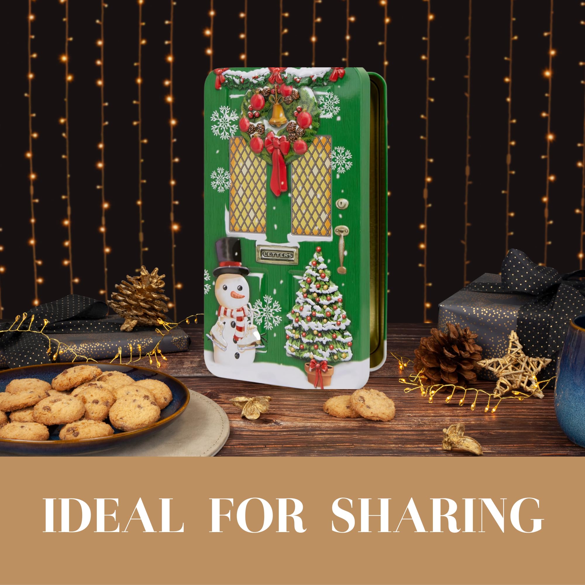 The Silver Crane Co. - Green Christmas Door Gift Set Biscuit Tin 6