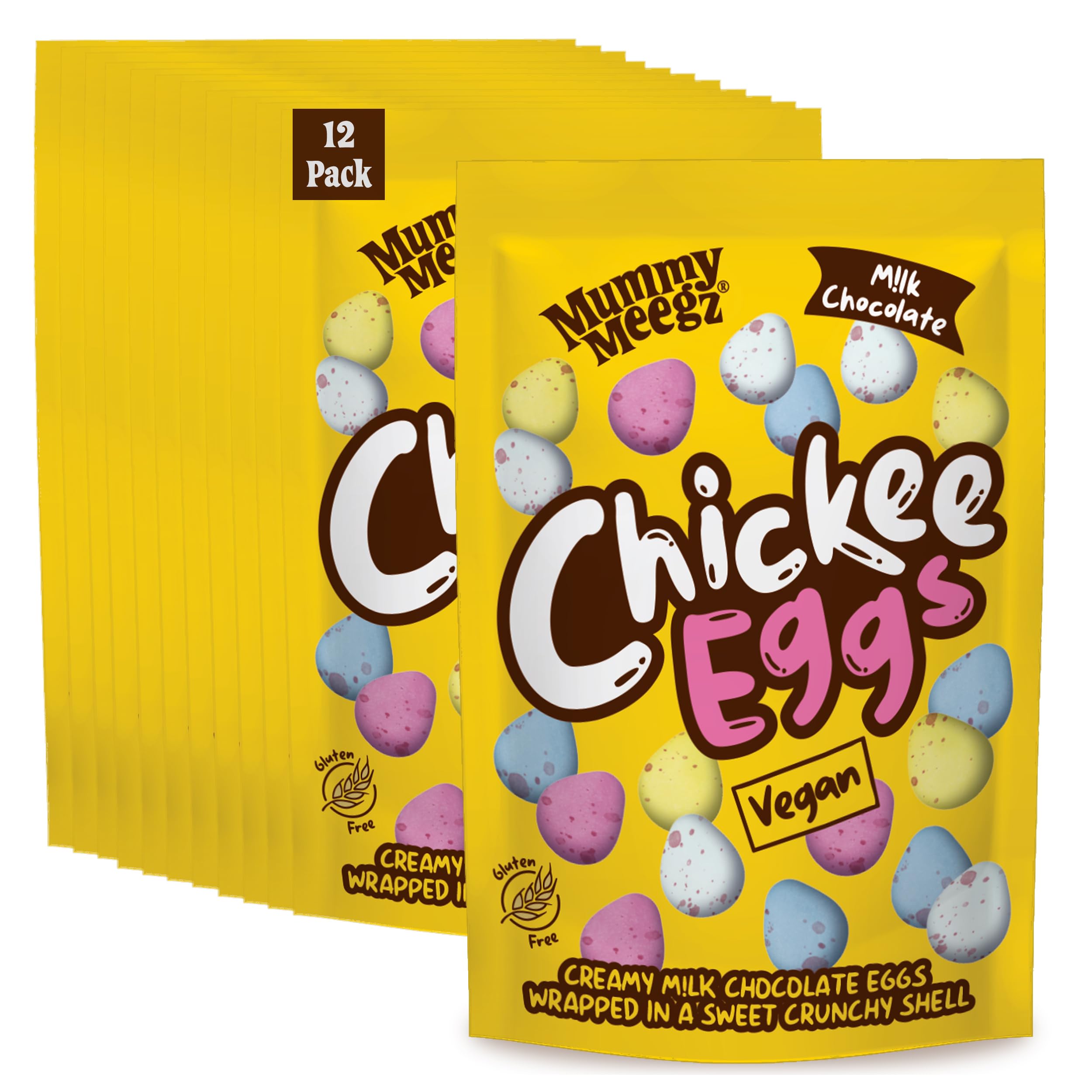 Mummy Meegz Chickee Eggs - Vegan Chocolate Candy Case (12 x 80g Bags)