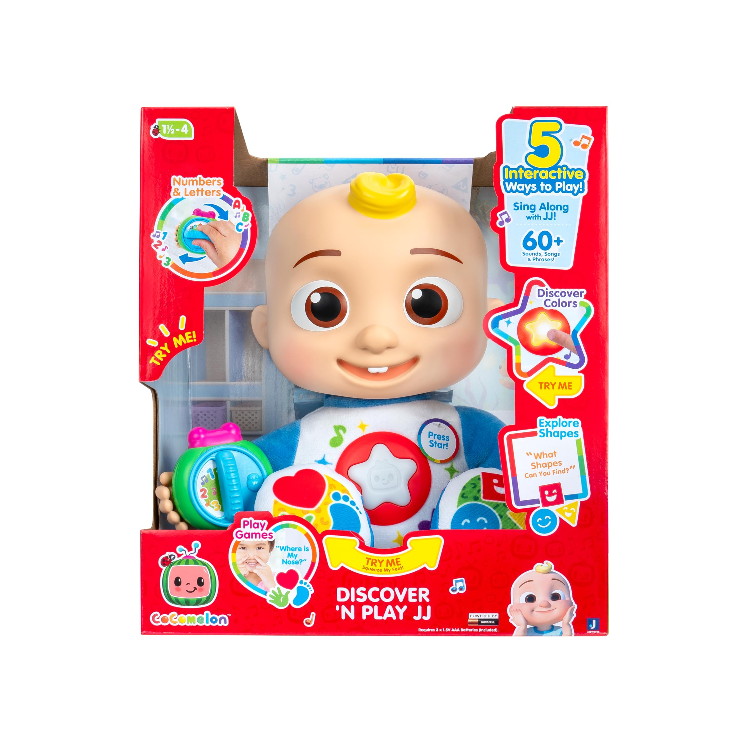CoComelon Discover 'N Play JJ Doll - Interactive Educational Toy with Lights, Sounds & Music 8
