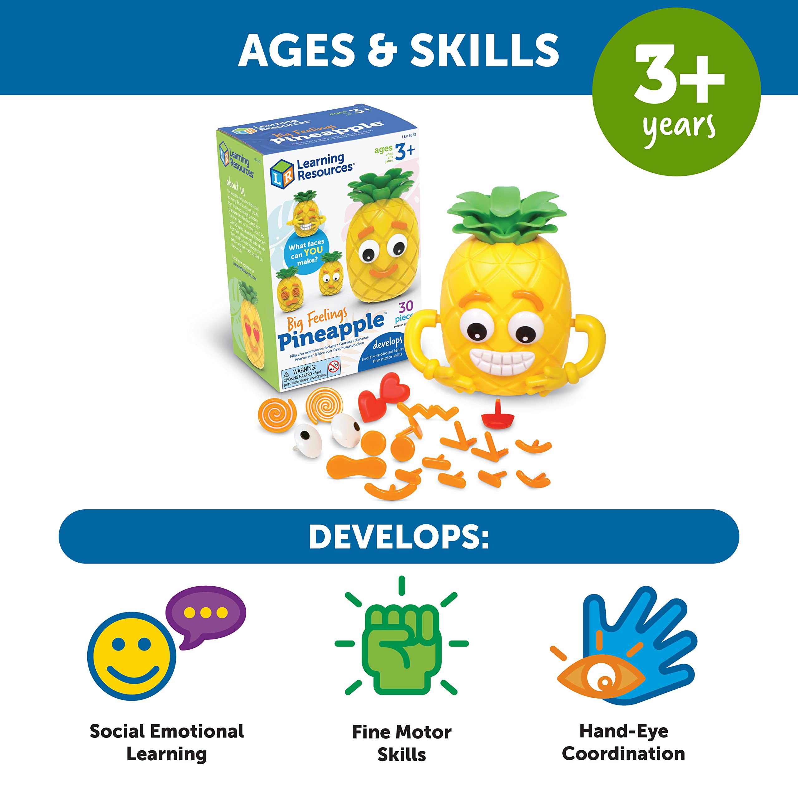 Learning Resources Big Feelings Pineapple - SEL Social-Emotional Learning Toy for Ages 3+ 7