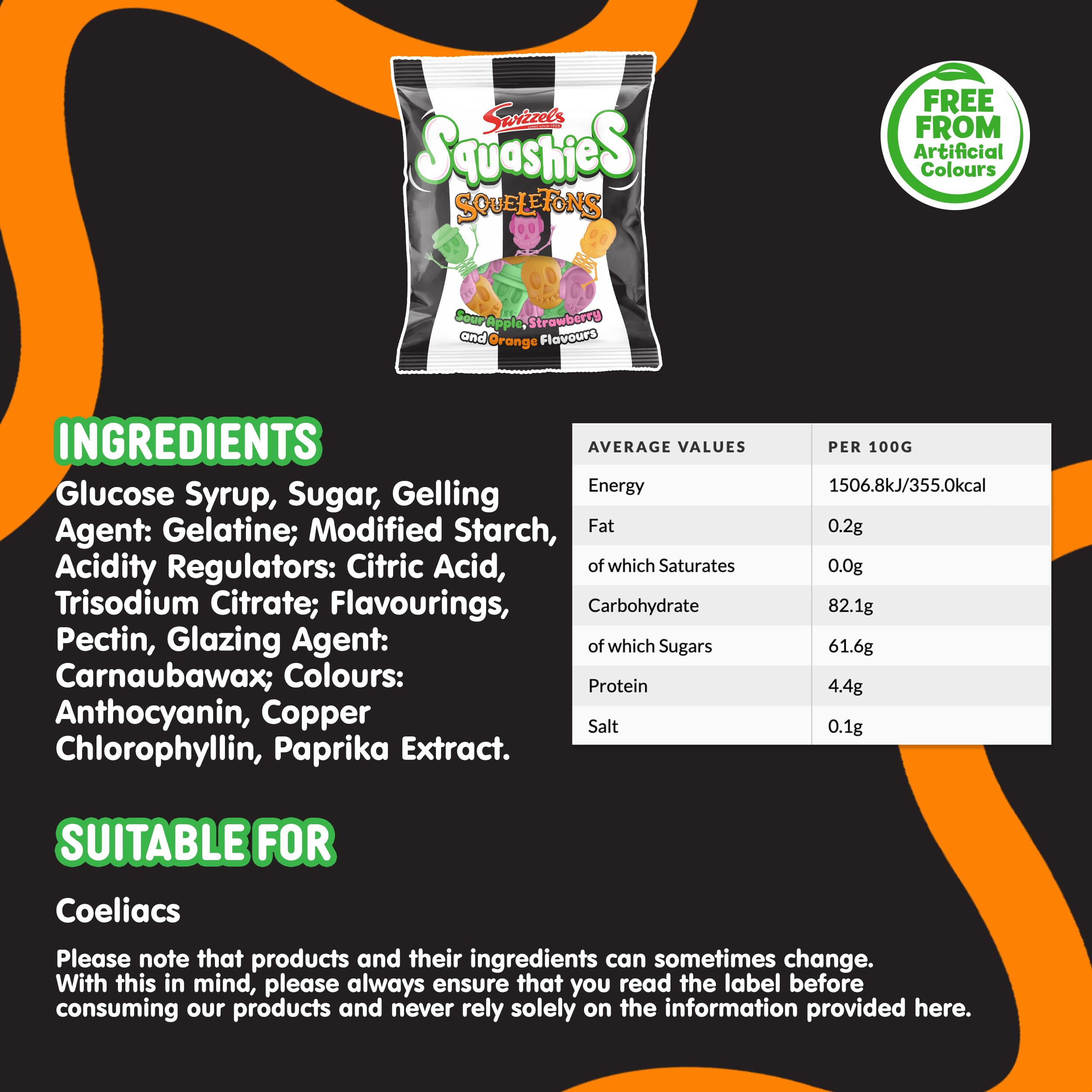 Swizzels Squashies Squeletons 120g - Halloween Chewy Sweets, Trick or Treat Candy 4