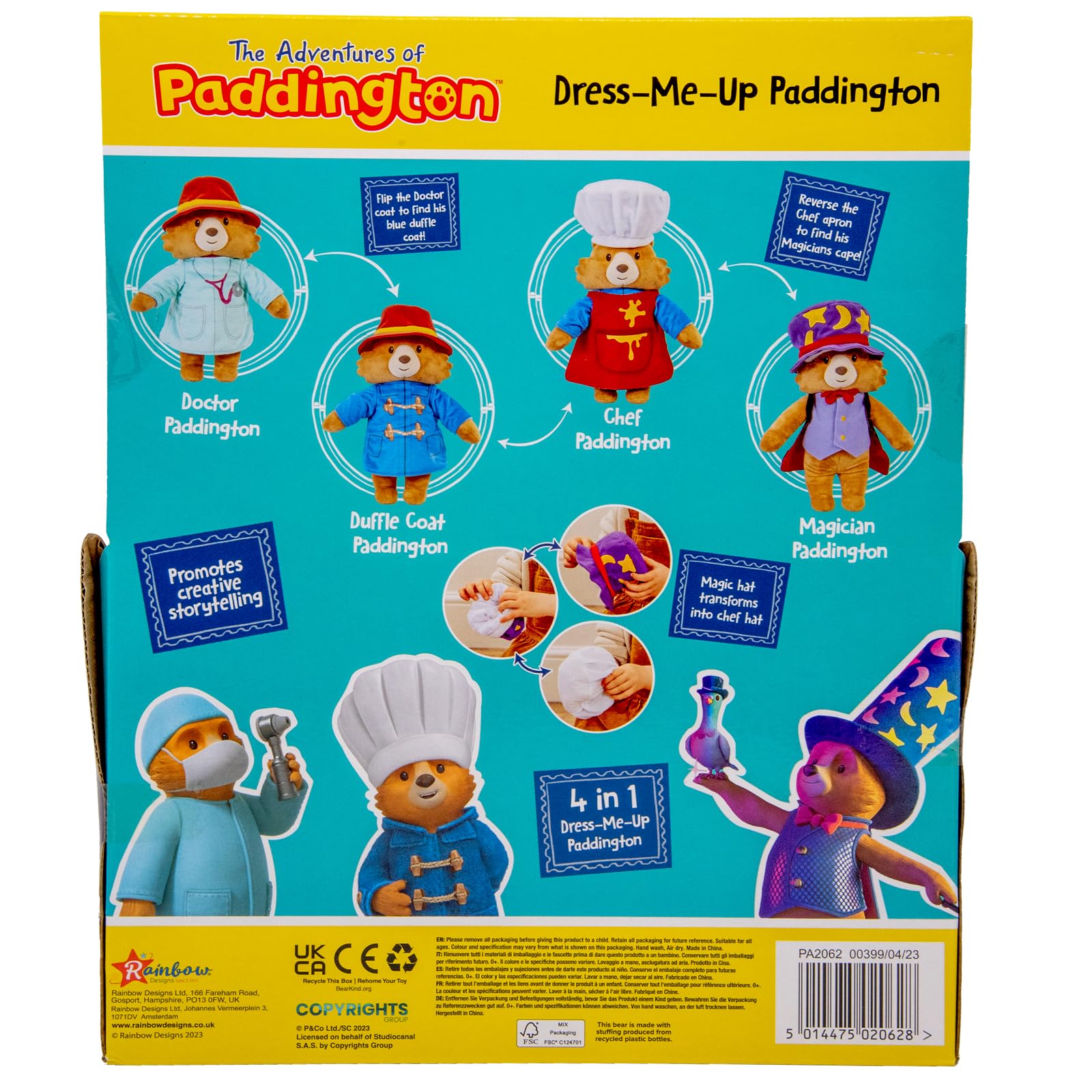 Dress Me Paddington Soft Toy - Plush Dress-Up Bear with 4 Outfits for Kids 6