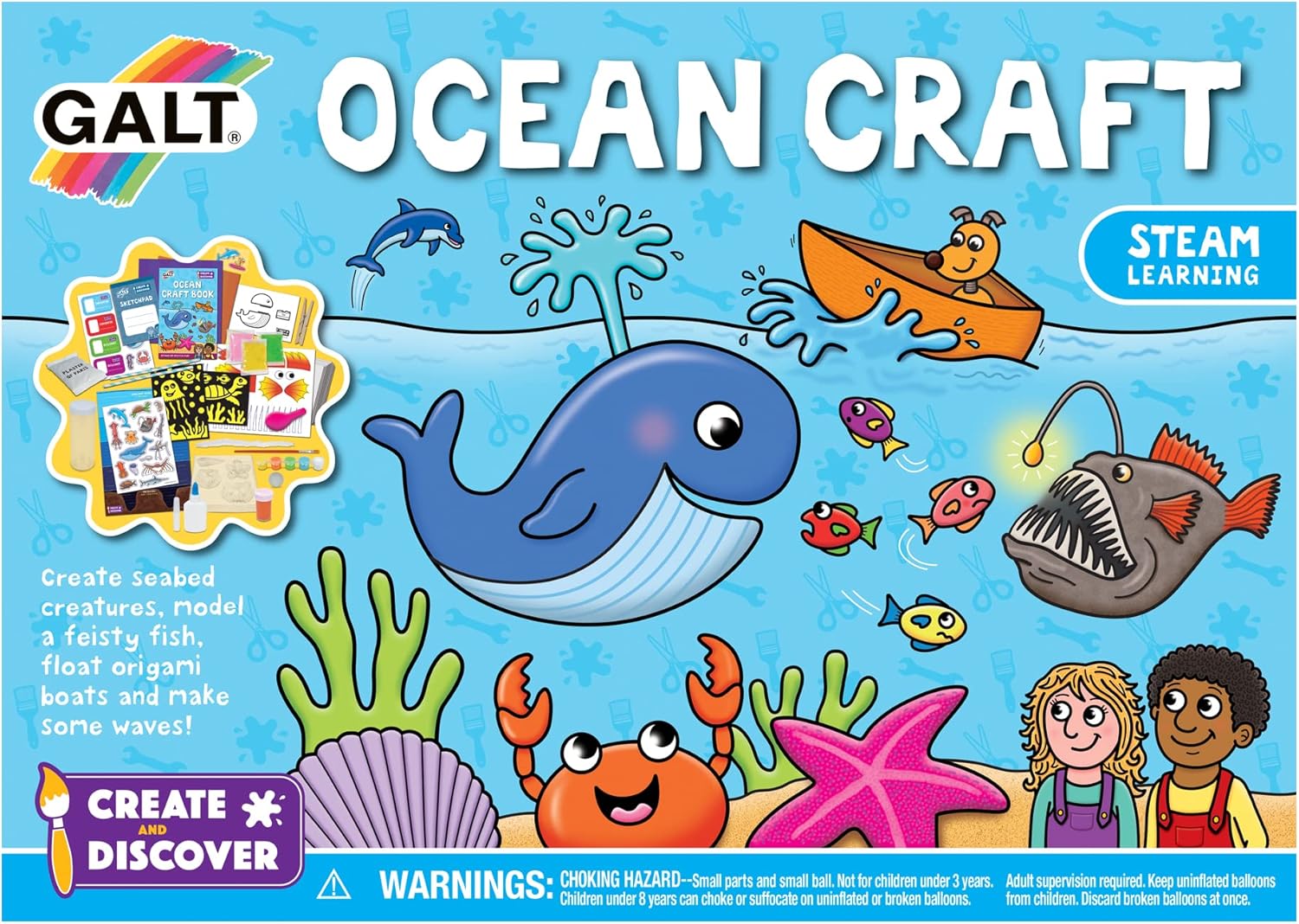 Galt Create and Discover Ocean Craft Kit - Educational STEAM Activities for Kids Ages 5+ 6