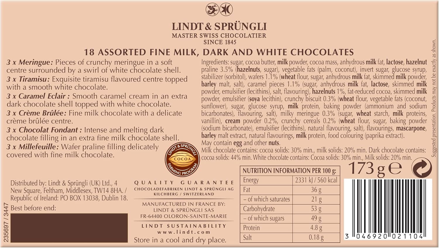 Lindt - Creation Desserts Assorted Fine Chocolates Box 7