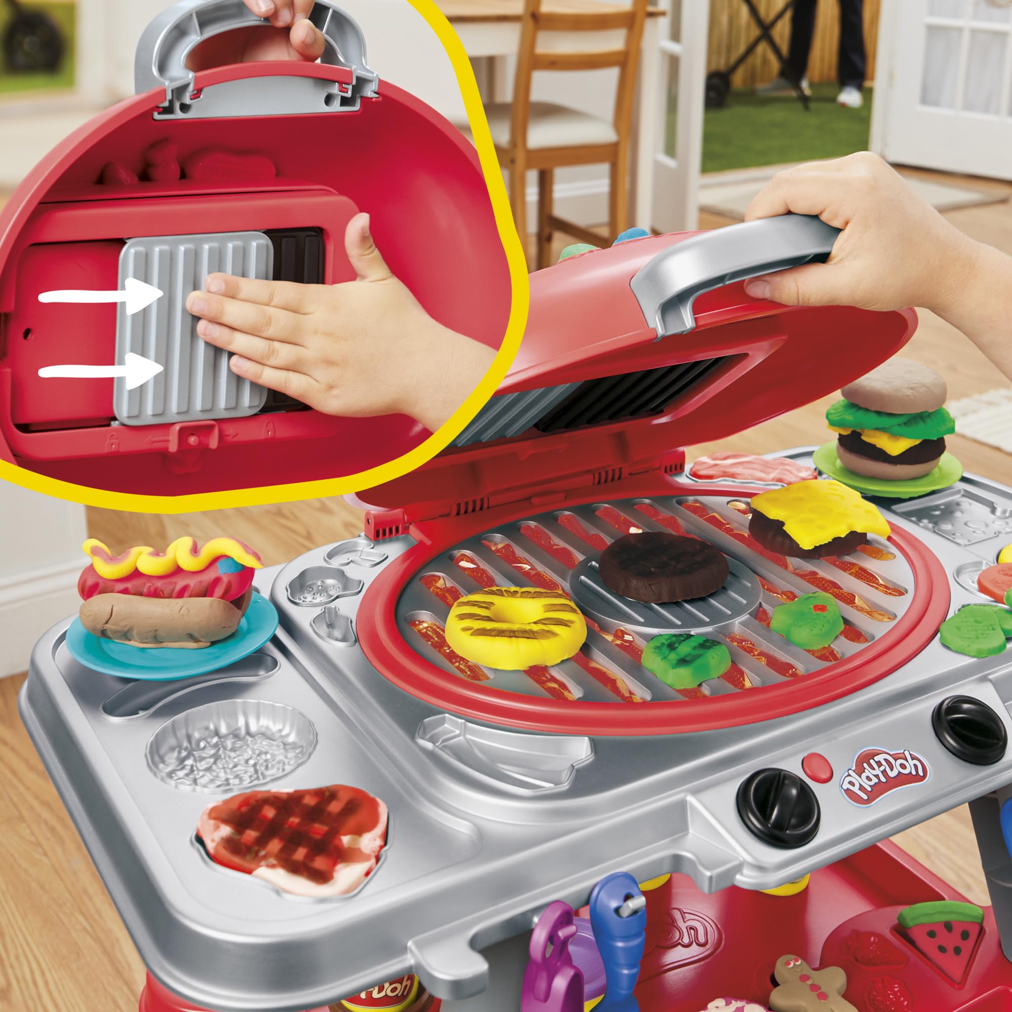 Play-Doh Sizzlin' Grill Toy Playset - Interactive BBQ Role Play for Kids 3+ 8