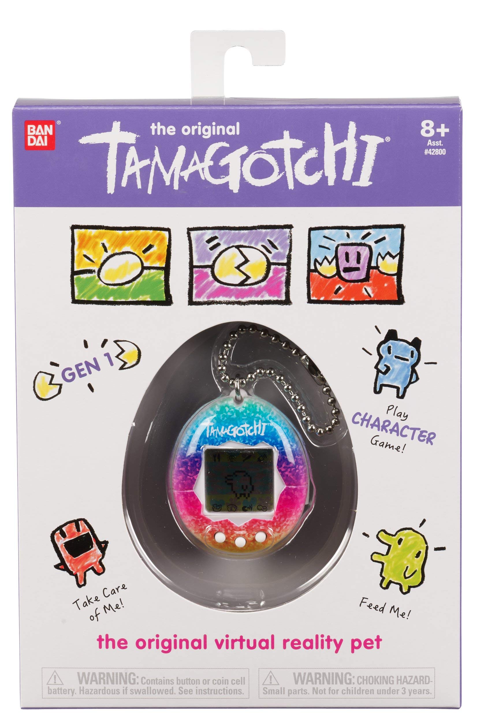 Bandai Tamagotchi Original Rainbow Shell - Electronic Virtual Pet Toy for Kids 8+ 4