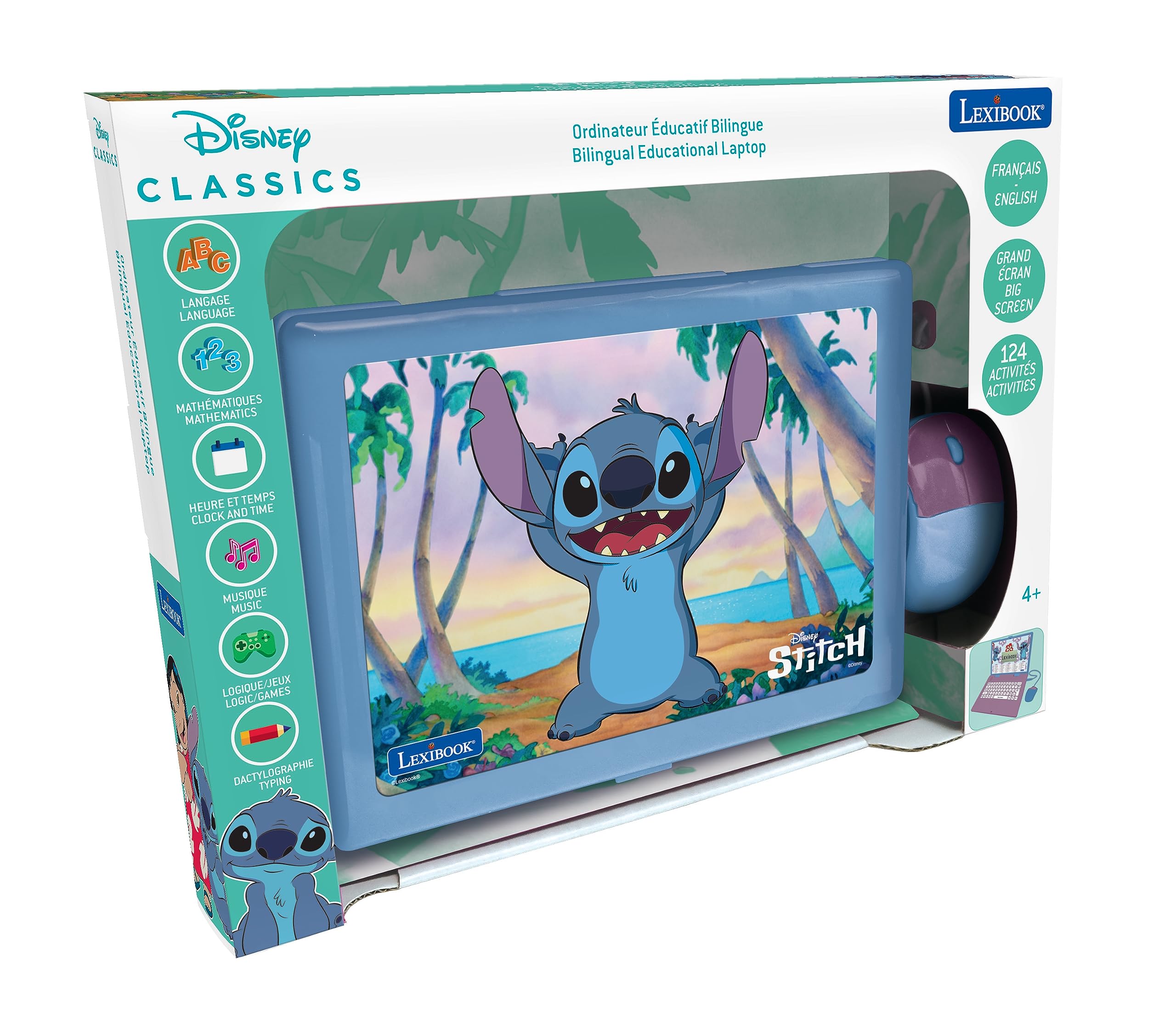 Lexibook Disney Stitch Bilingual Educational Laptop - 124 Activities for Learning & Play 4