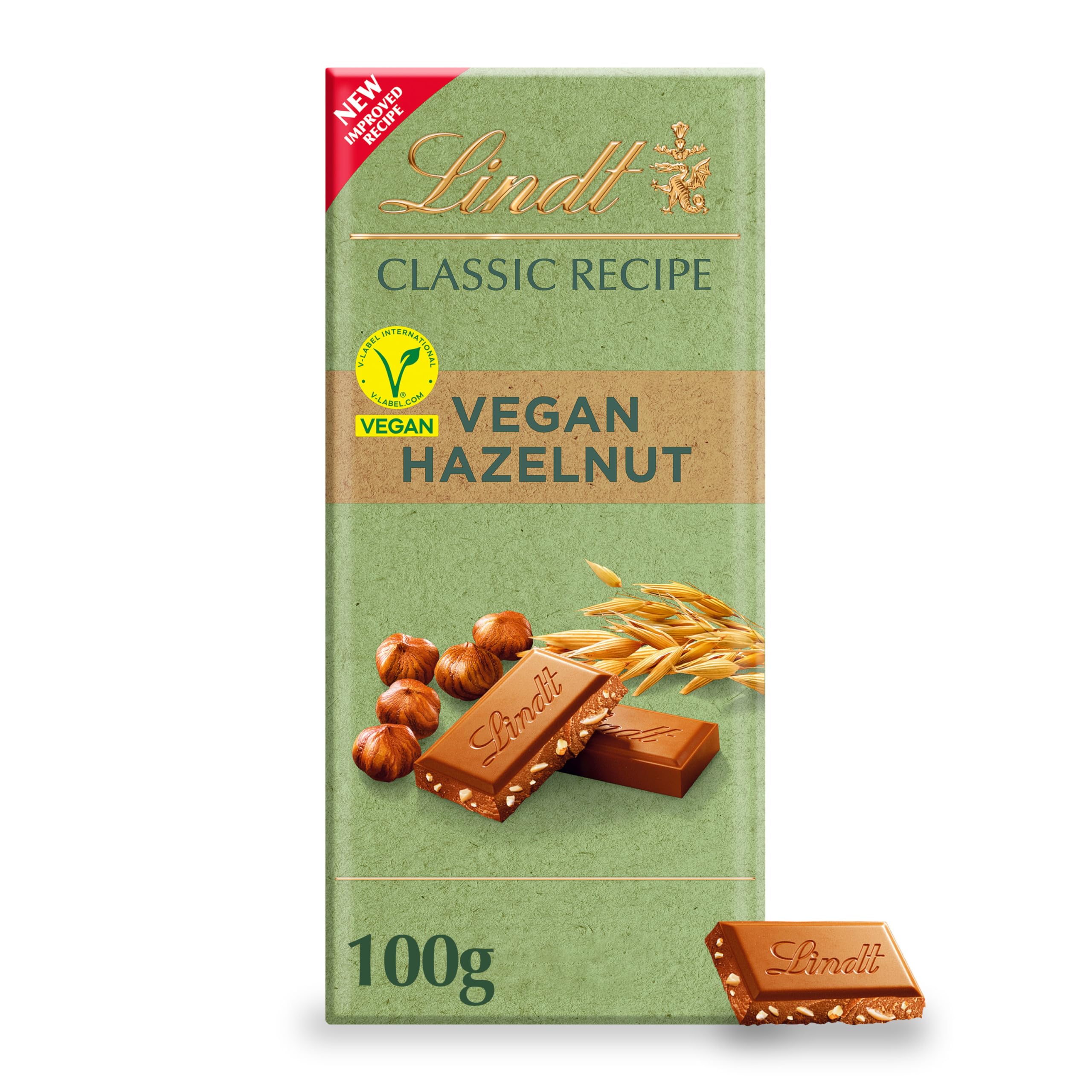 Lindt Vegane Tafelschokolade mit Haselnuss-, Mandel- und Haferdrinkpulver, 100g 6