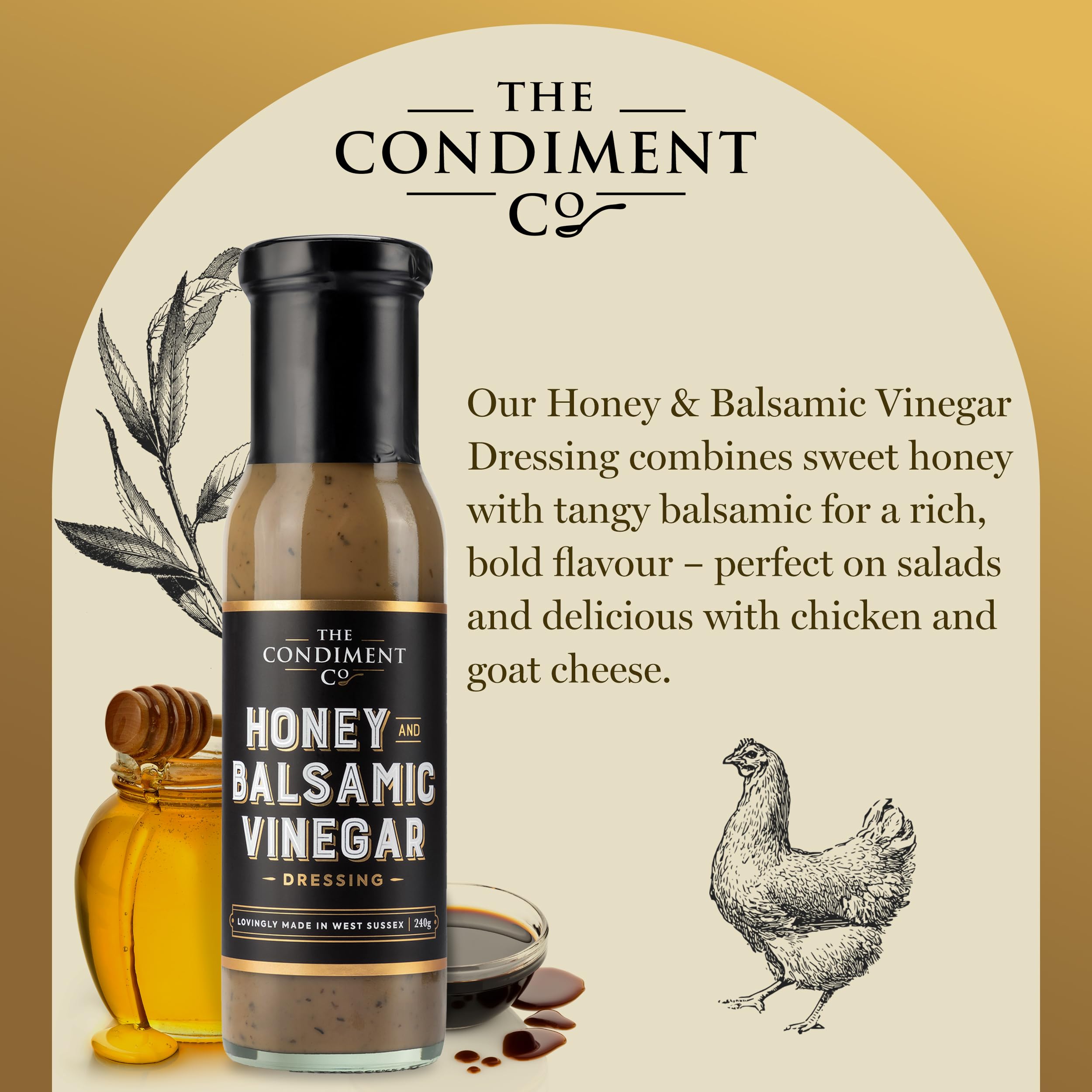 The Condiment Company Honey Balsamic Vinegar Dressing 240g 10