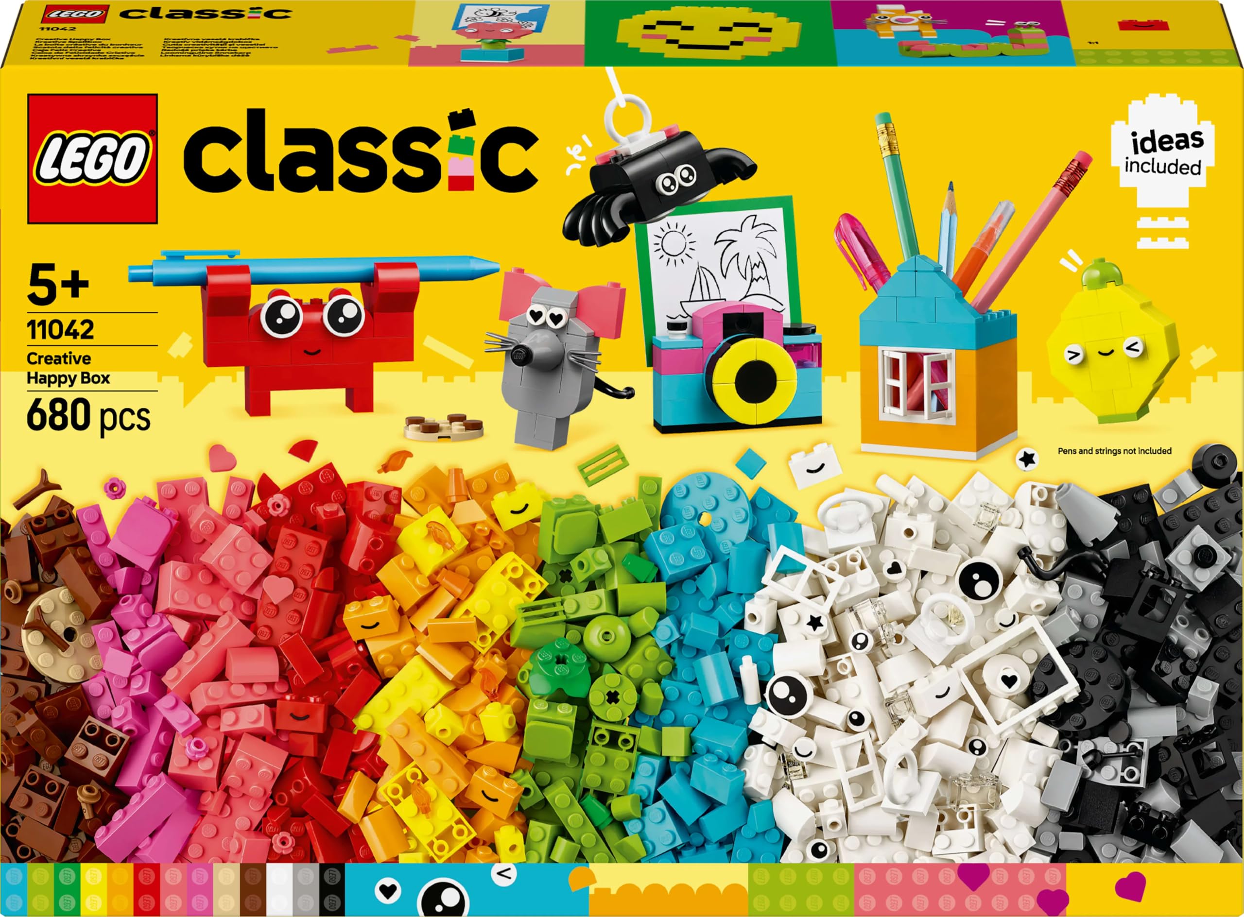 LEGO Classic Creative Happy Box - 680-Piece Building Set for Kids 5+ 9