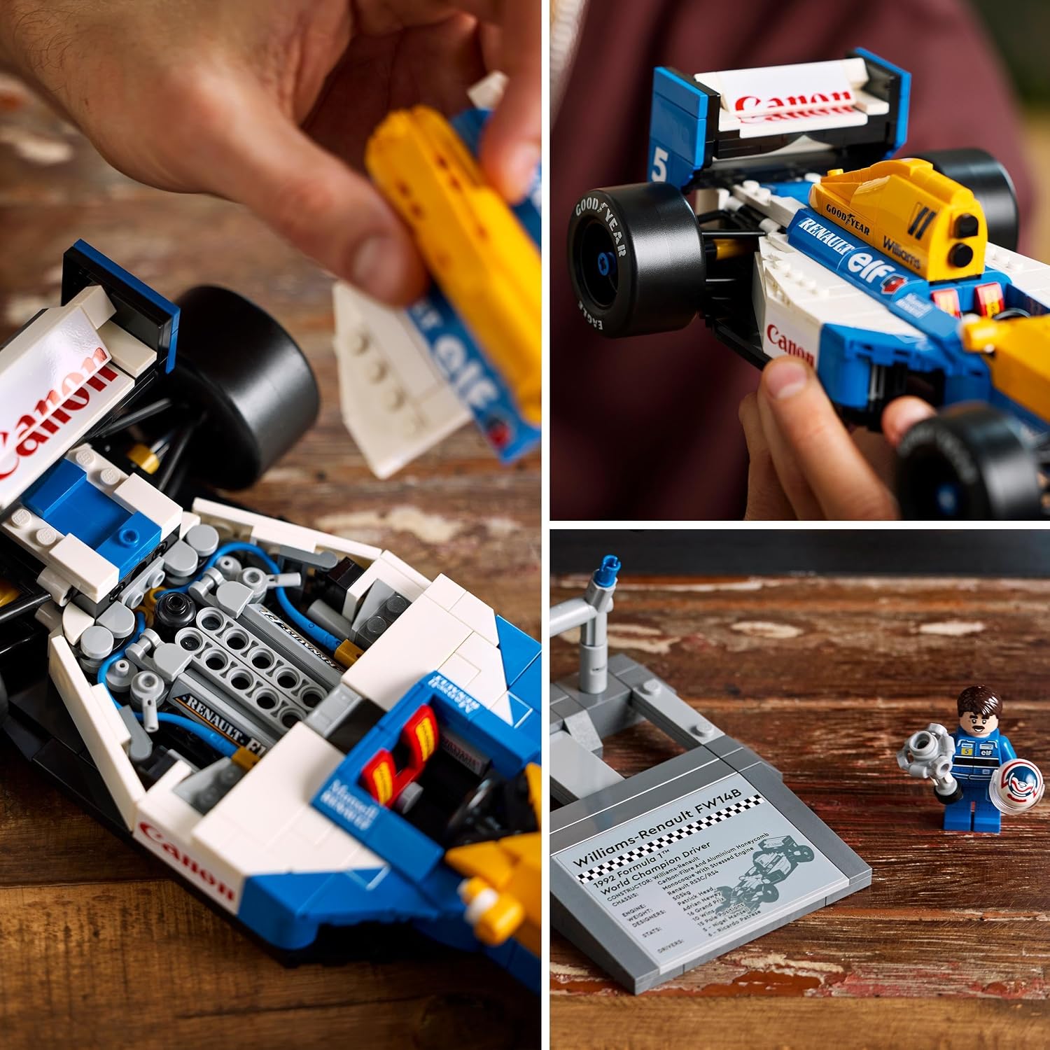 LEGO Icons Williams Racing FW14B & Nigel Mansell - F1 Car Model Set for Adults, 3