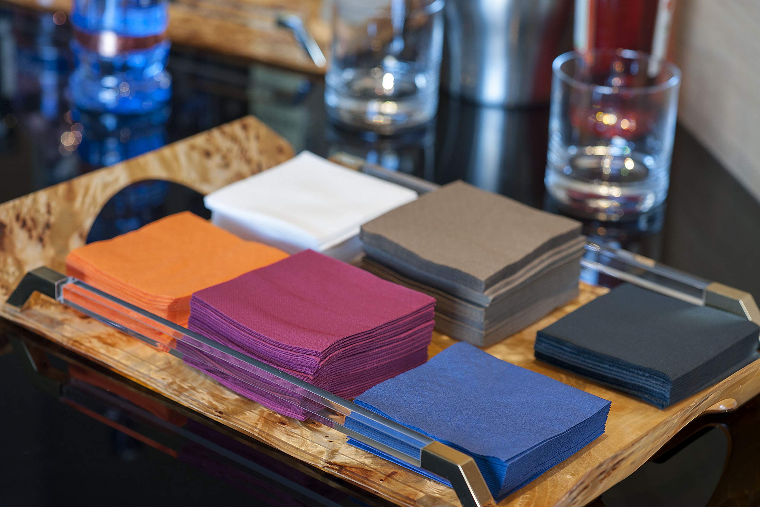 Morigami Saten Cocktail Black Paper Napkin 20x20 cm - Pack of 100 4