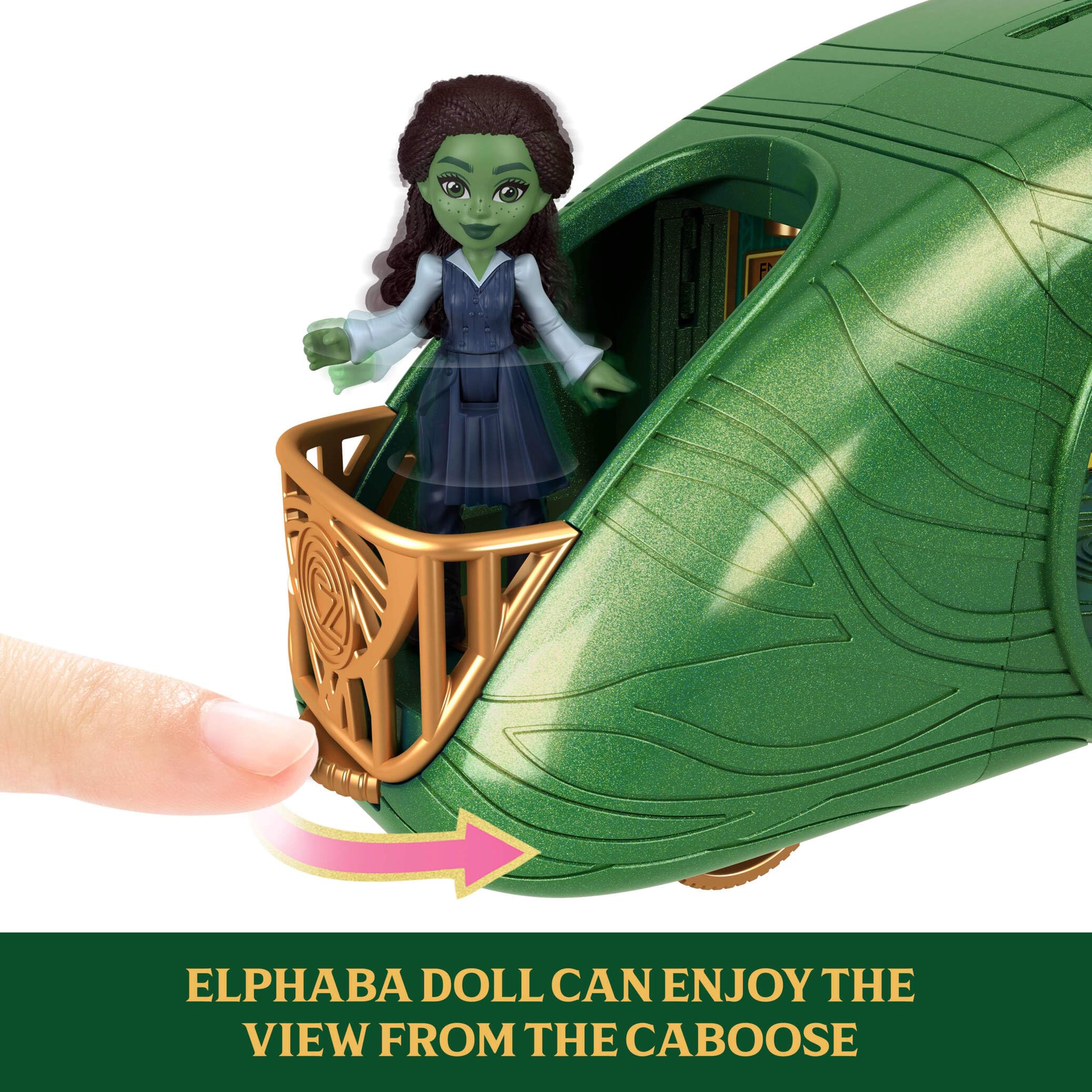 Mattel Wicked Emerald City Train Playset with Elphaba Small Doll | 17 Inches | Ages 4+ 2