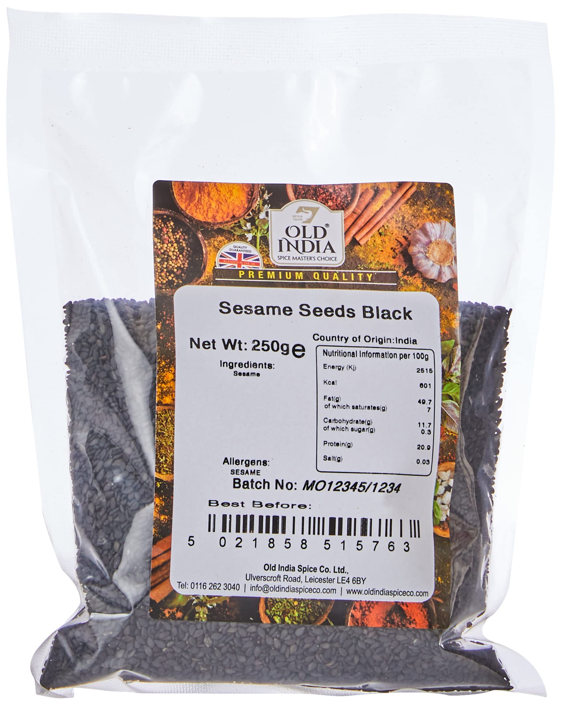 Old India Black Sesame Seeds - 250g Natural & GMO Free 1