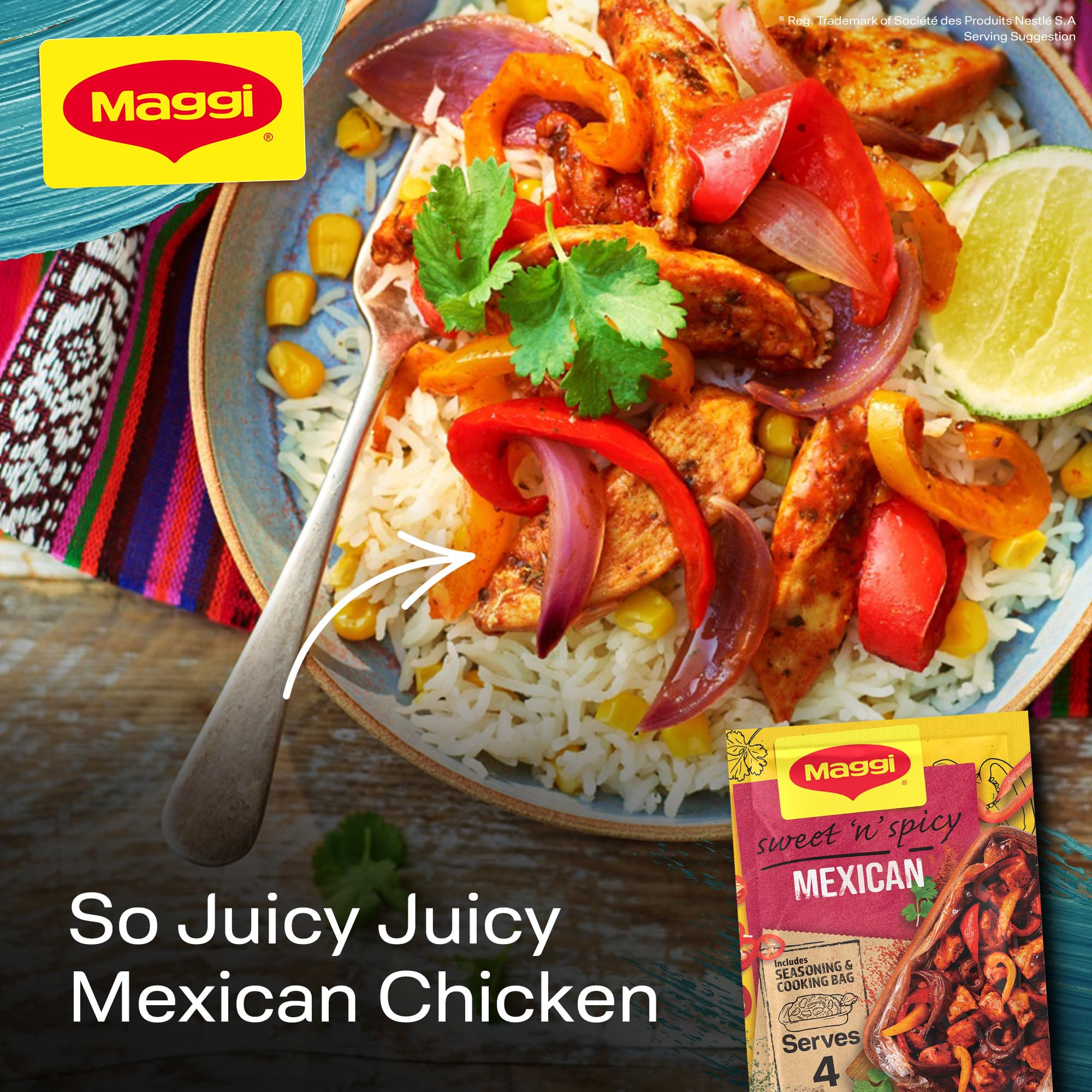 MAGGI - So Juicy Mexican Chicken Recipe Mix (38g Sachet) 4