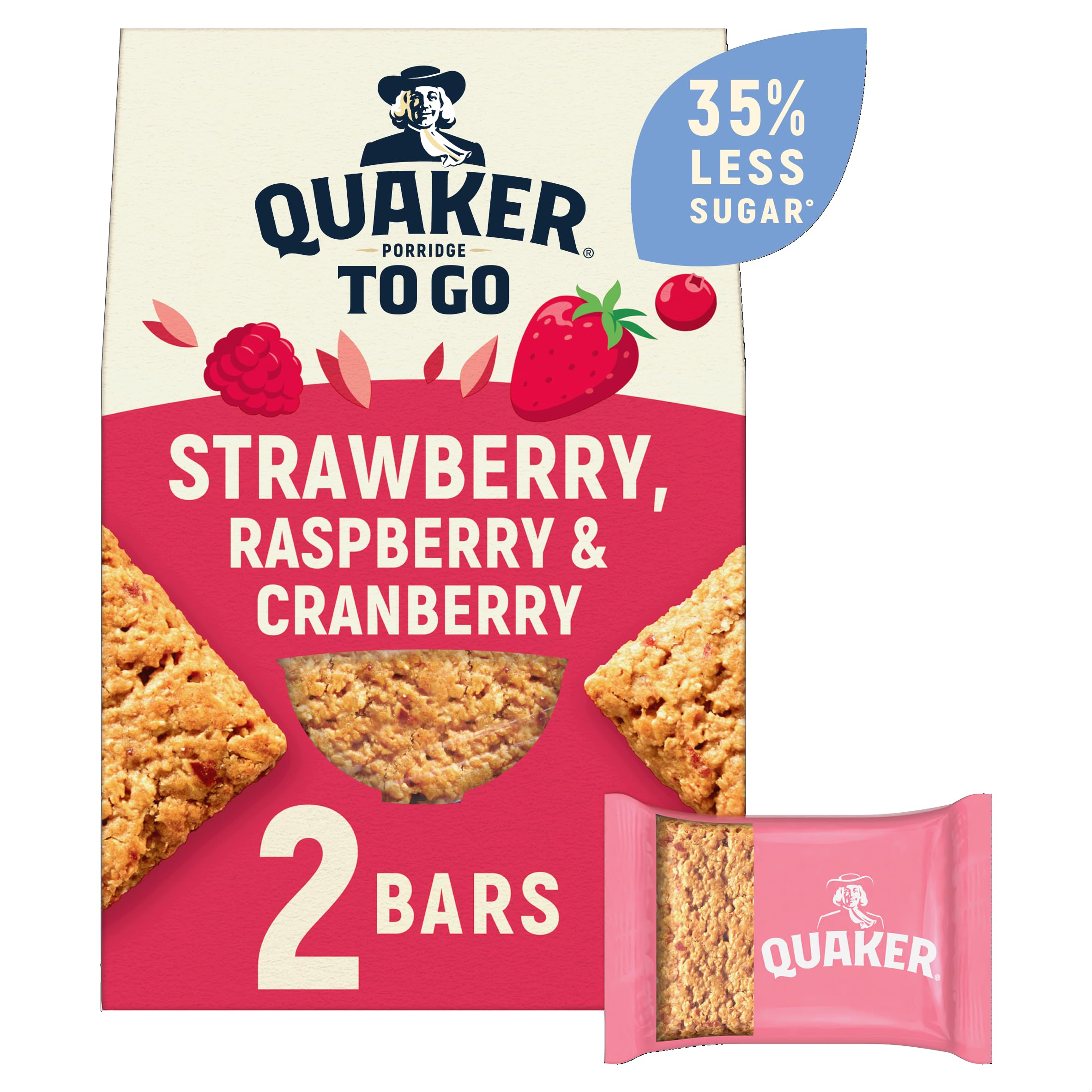 Quaker - Mixed Berries Porridge To Go Breakfast Bars 2x55 g