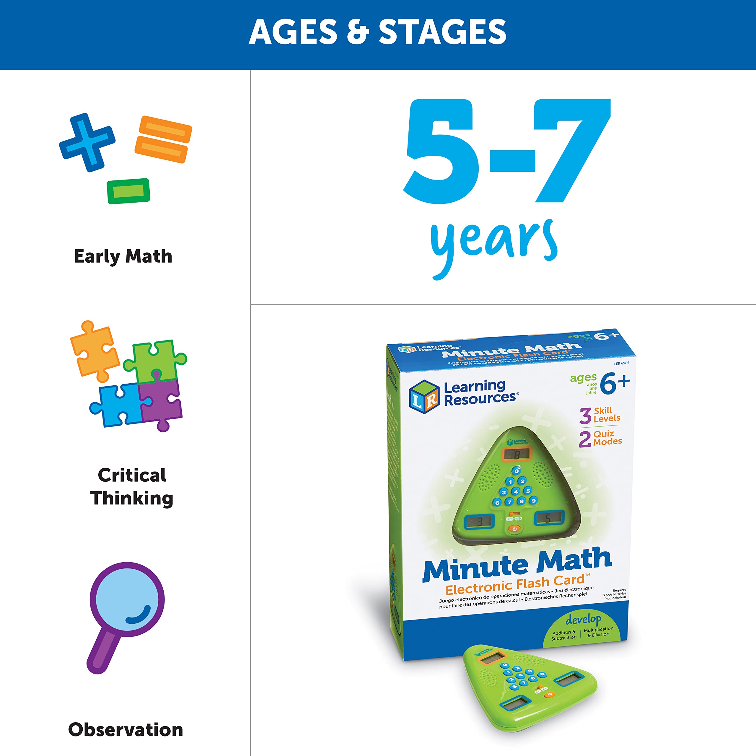 Learning Resources Minute Math Electronic Flash Card 9