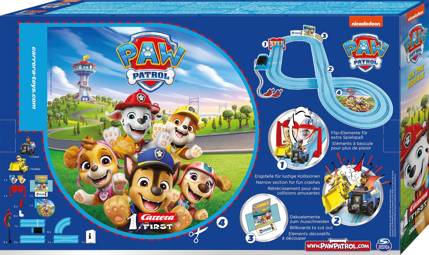 Carrera FIRST PAW Patrol - On The Double Slot Racing Track Set for Kids 7