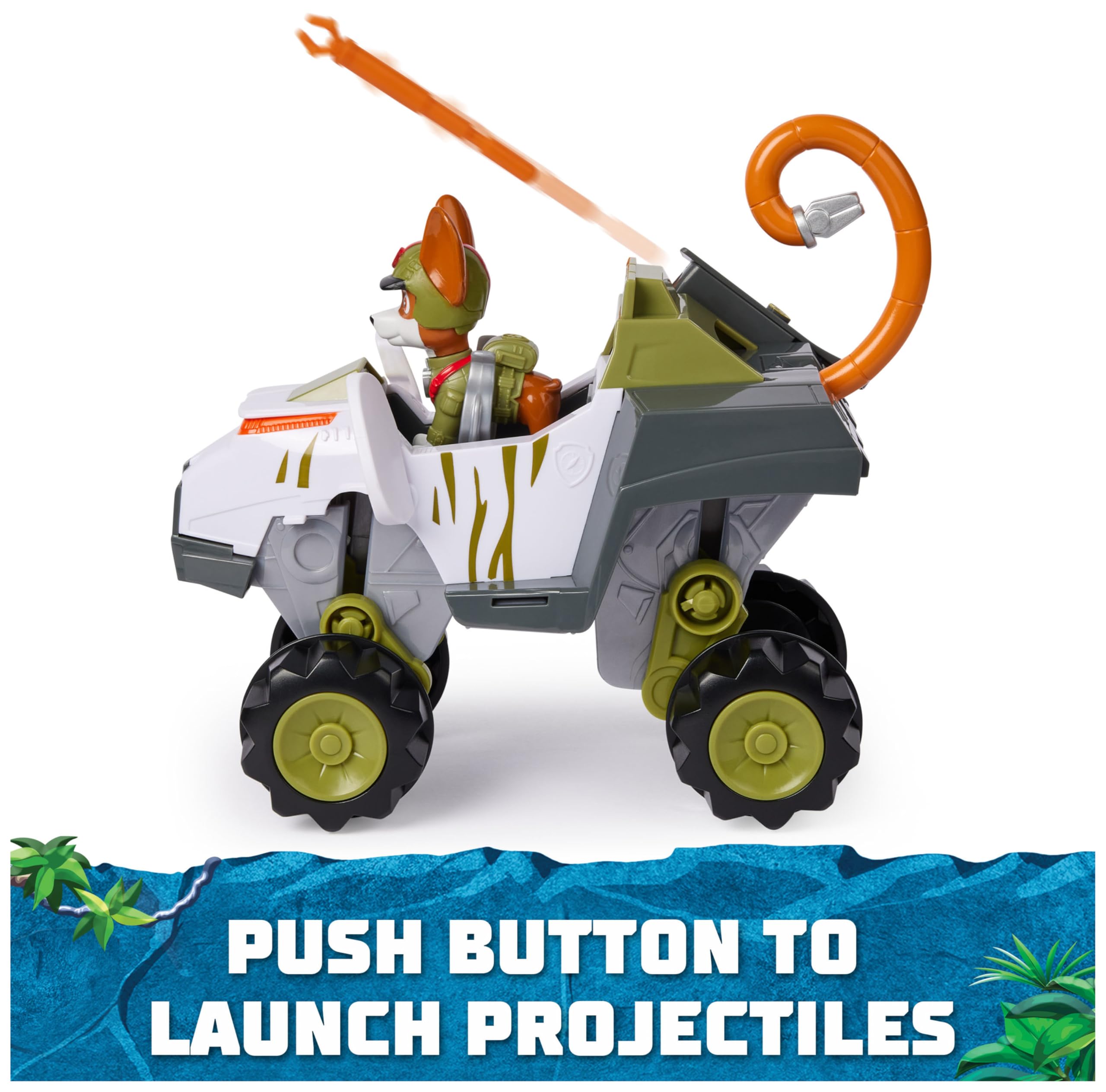 Paw Patrol Jungle Pups Tracker’s Monkey Vehicle with Action Figure - Transforming Rescue Toy for Kids 3+ 5
