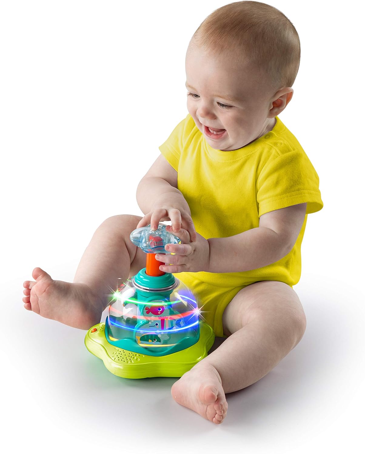 Bright Starts Press & Glow Spinner - Light-Up Musical Activity Toy for 6+ Months 3