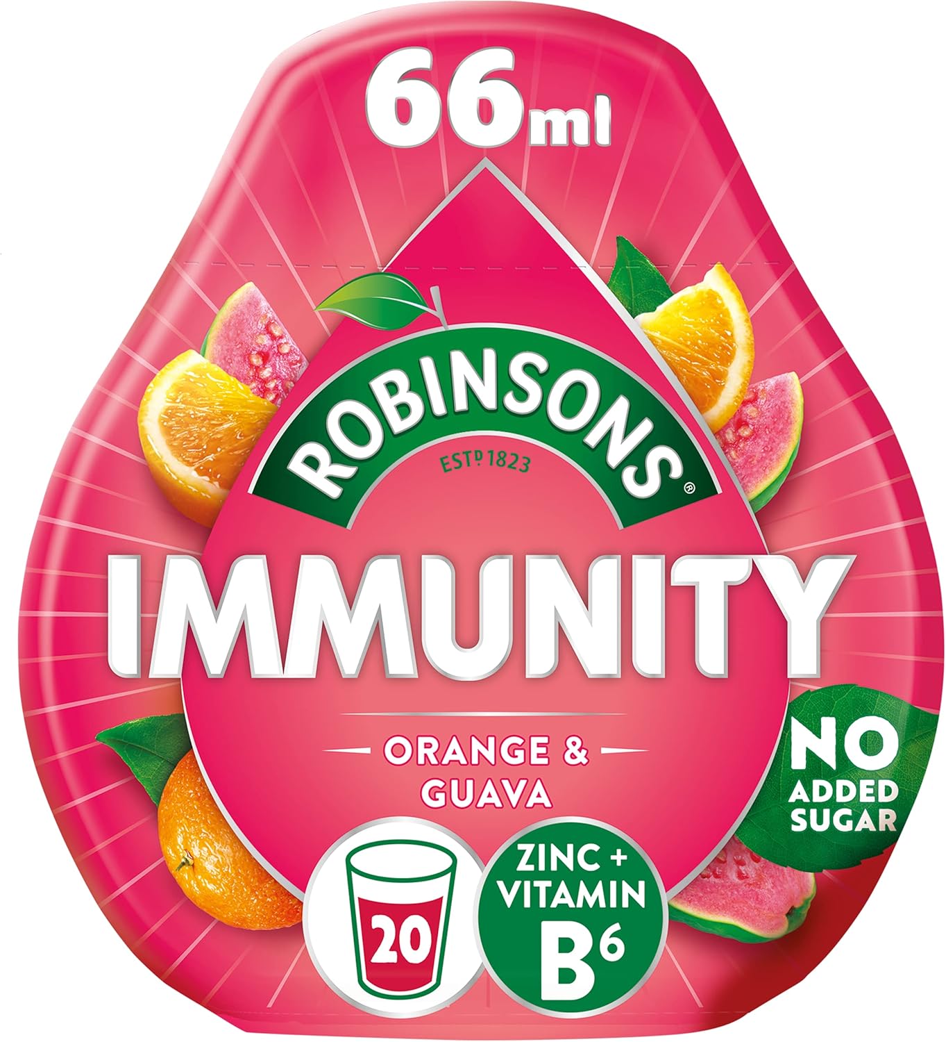 Robinsons Immunity Benefit Drops Orange &amp; Guavenkürbis mit Vitamin B6 und Zink – 66 ml