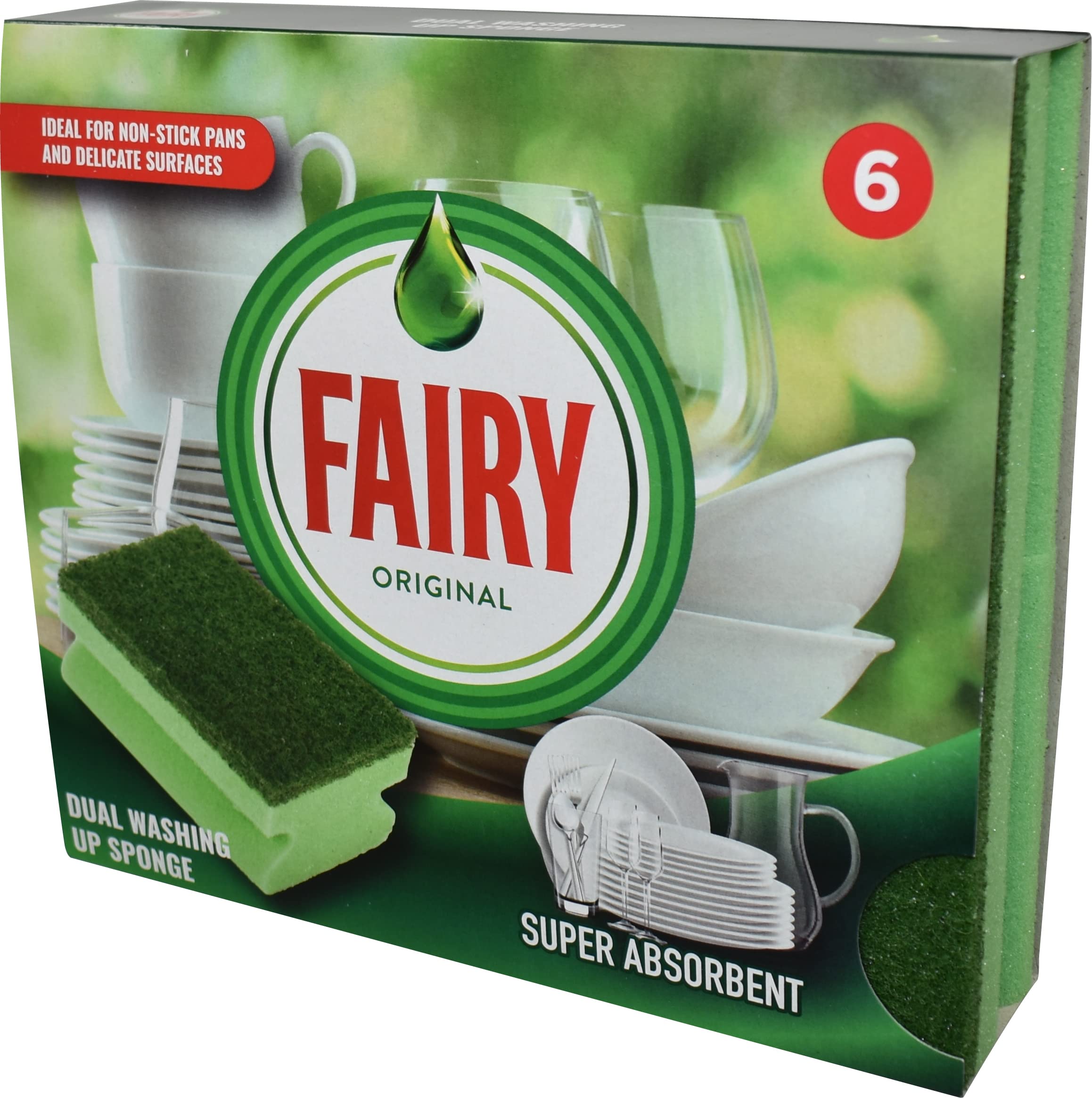 Addis Fairy Originals Non-Scratch Dual Sponge Scourer with Crystals - Pack of 6 9