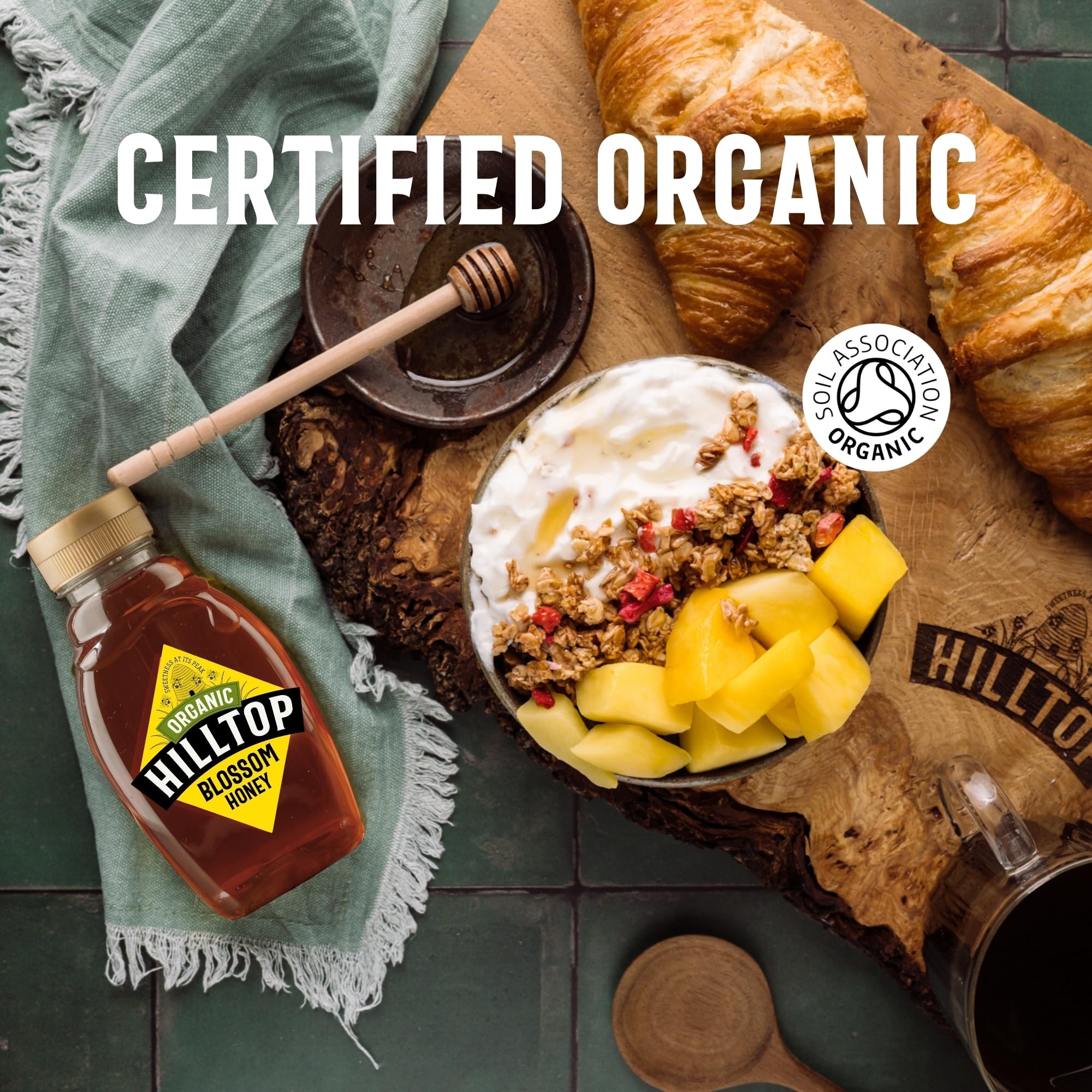 Hilltop Honey - Organic Blossom Honey - Squeezy Bottle - 340g 8