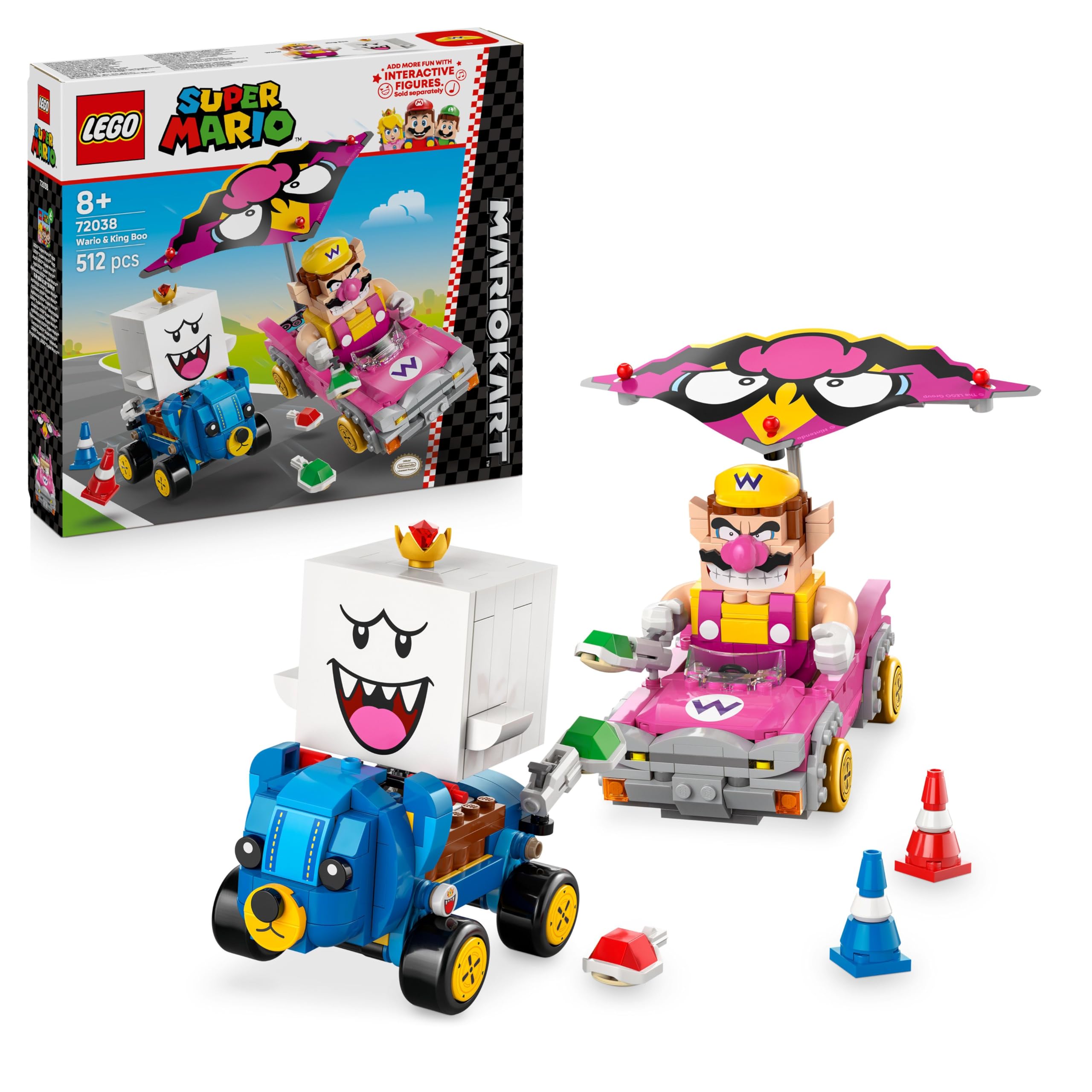LEGO Super Mario: Wario & King Boo Mario Kart Building Set | Ages 8+ | Model 72038 1