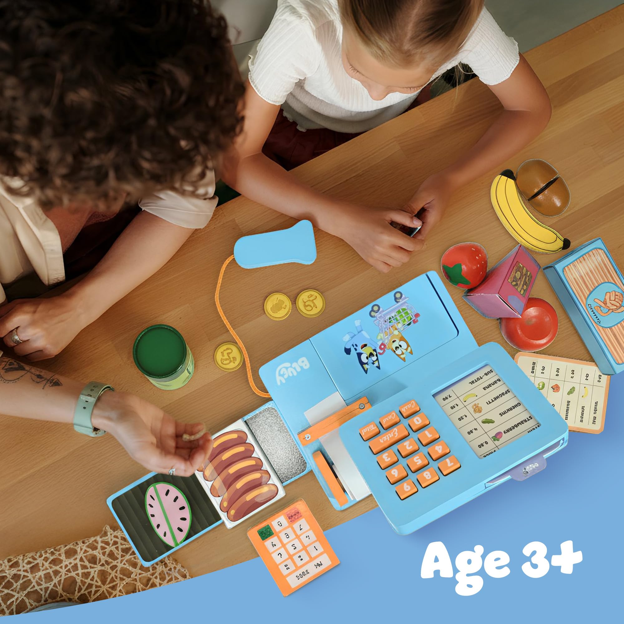 Bluey Cash Register - 32-Piece Pretend Play Checkout Toy with Sounds & Scanner 15