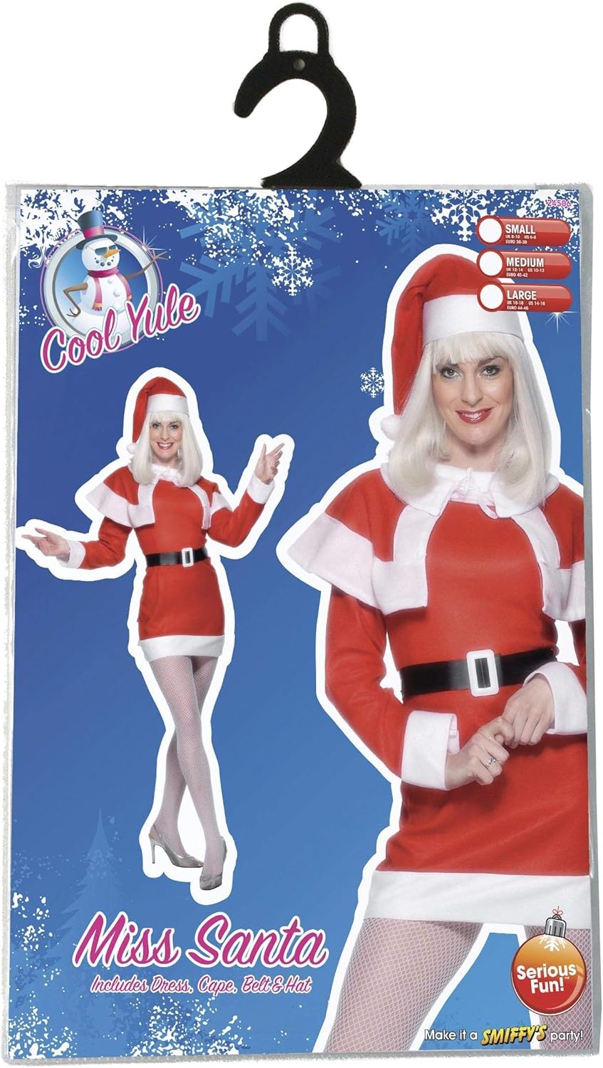 Smiffys Miss Santa Fleece Costume - Size 12-14 10