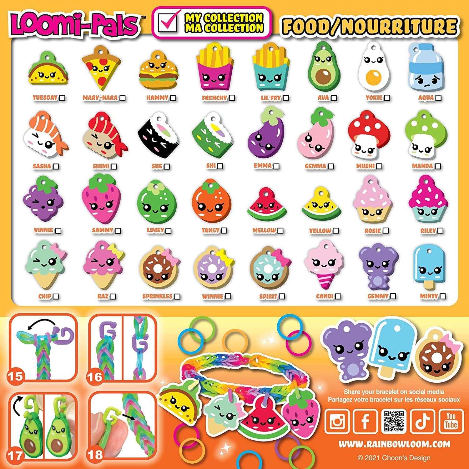 Rainbow Loom Loomi-Pals Food Series - Collectible Charm Craft Kit 9