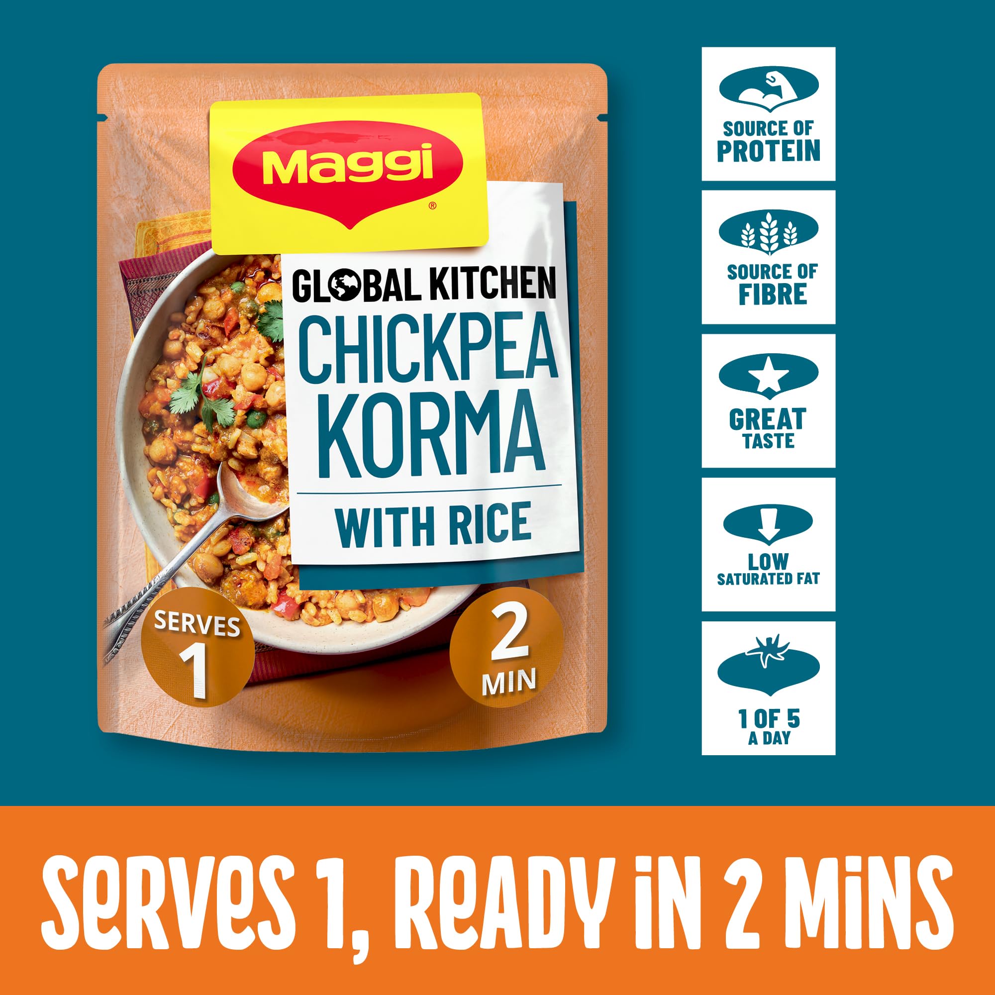 MAGGI Global Kitchen Chickpea Korma with Rice - 260g 3