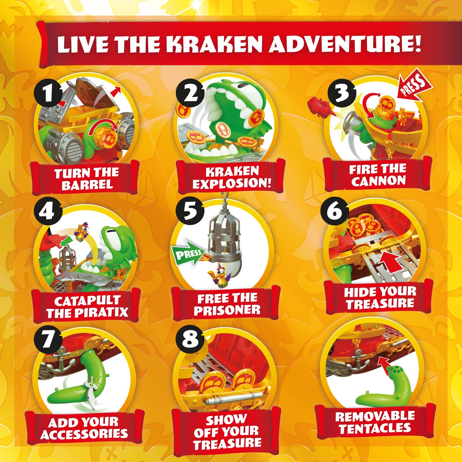 PIRATIX Kraken Ship Pirate Playset - Action-Packed Adventure with Exclusive Figures 9