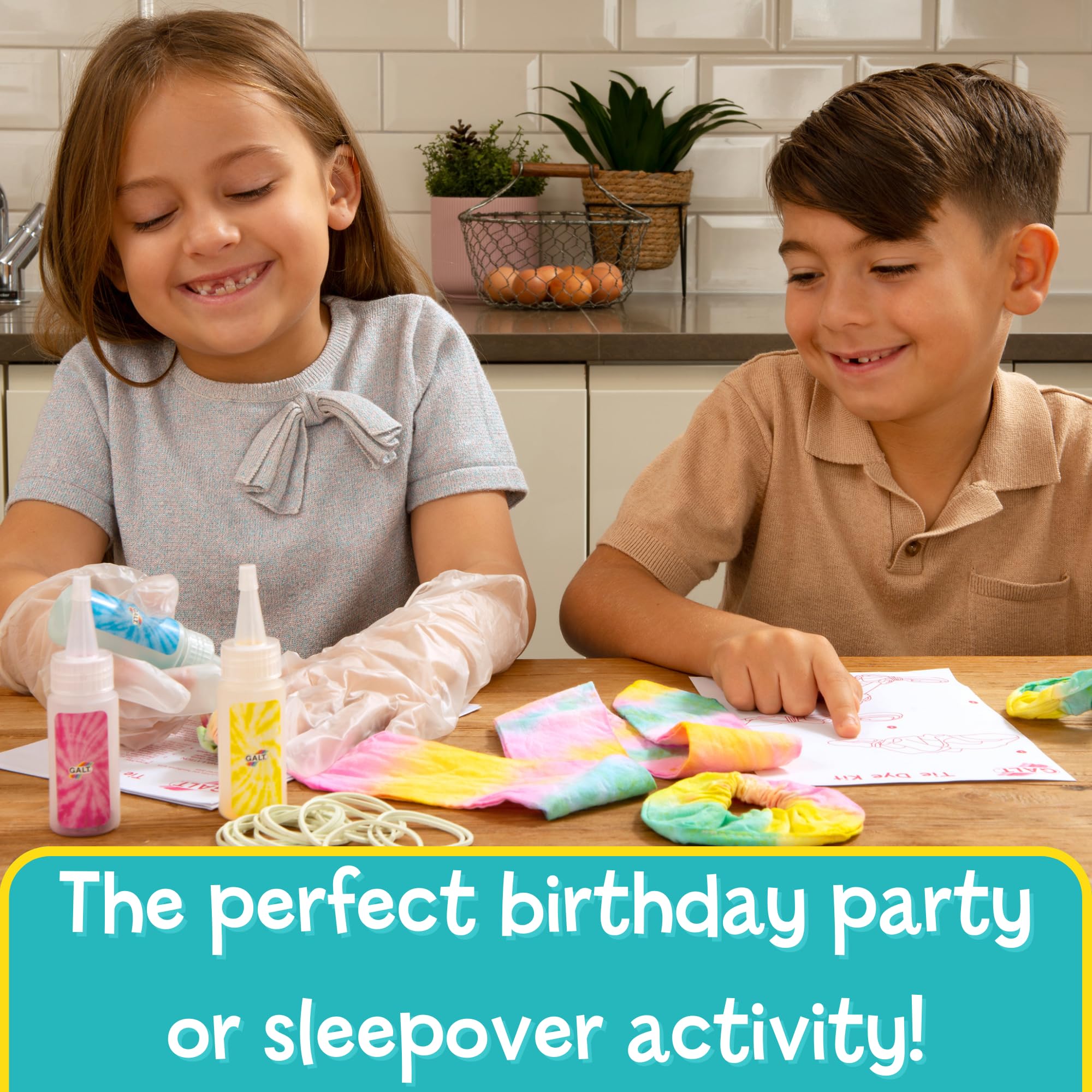 Galt Tie Dye Kit - Craft Kit for Kids, Make Your Own Tie-Dye Headbands & Scrunchies, Ages 5+ 6